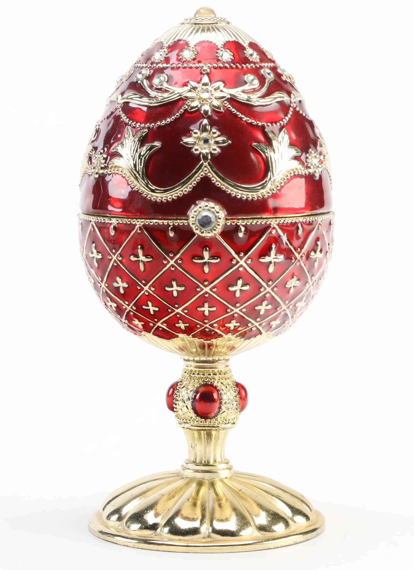 Embellished Metal Egg Music Box