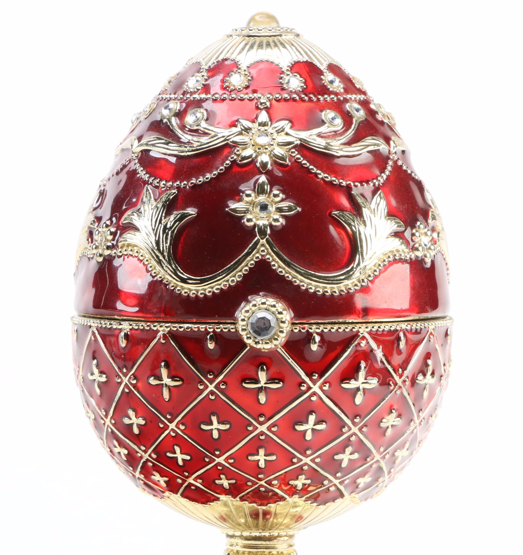 Embellished Metal Egg Music Box