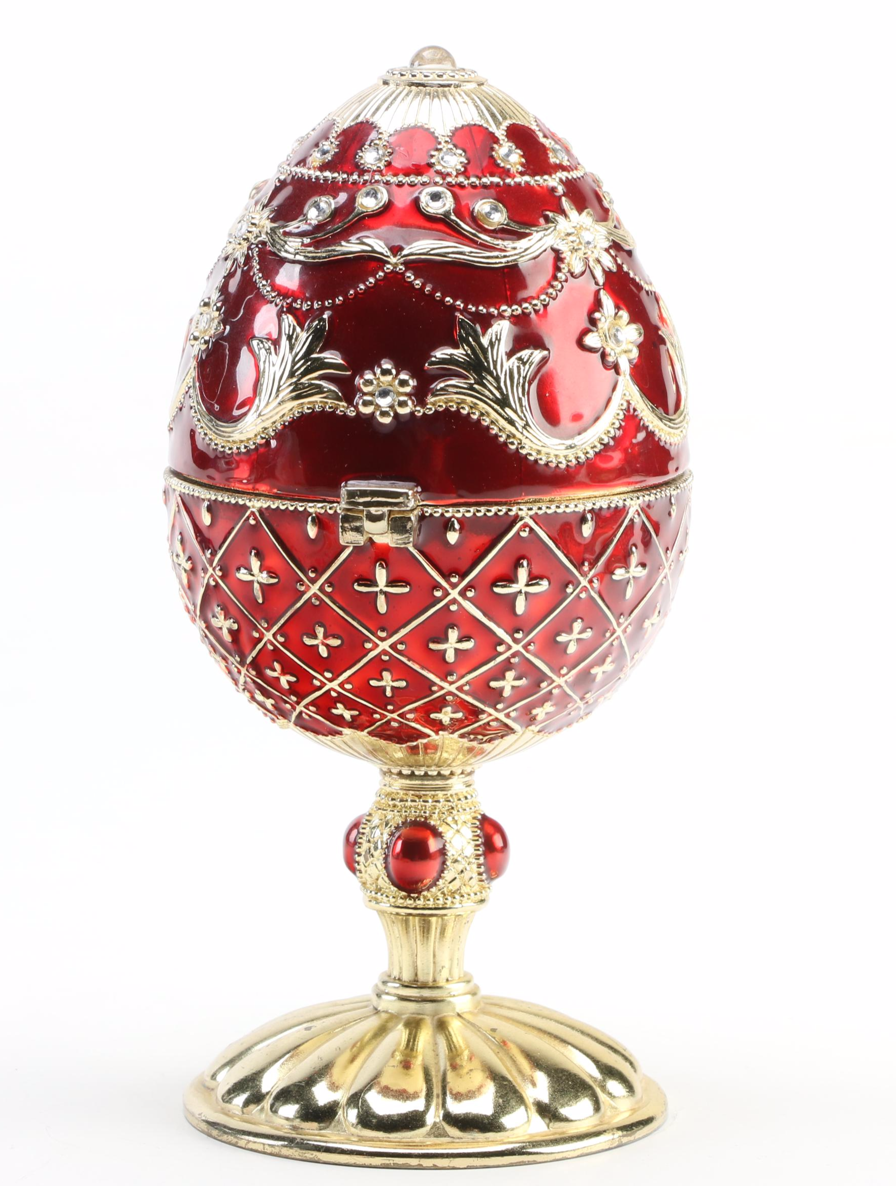 Embellished Metal Egg Music Box