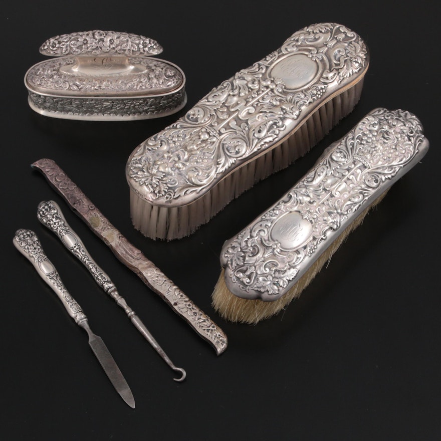 Dominick & Haff Sterling Silver Brushes with Other Sterling Grooming Accessories