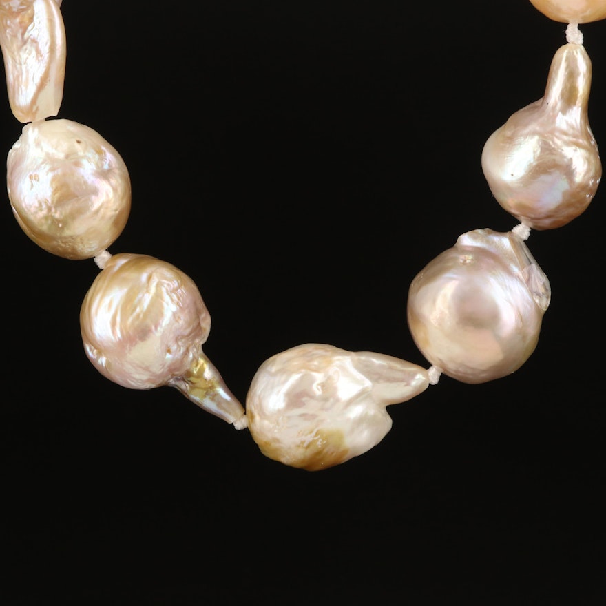 Baroque Pearl Necklace with 14K Clasp