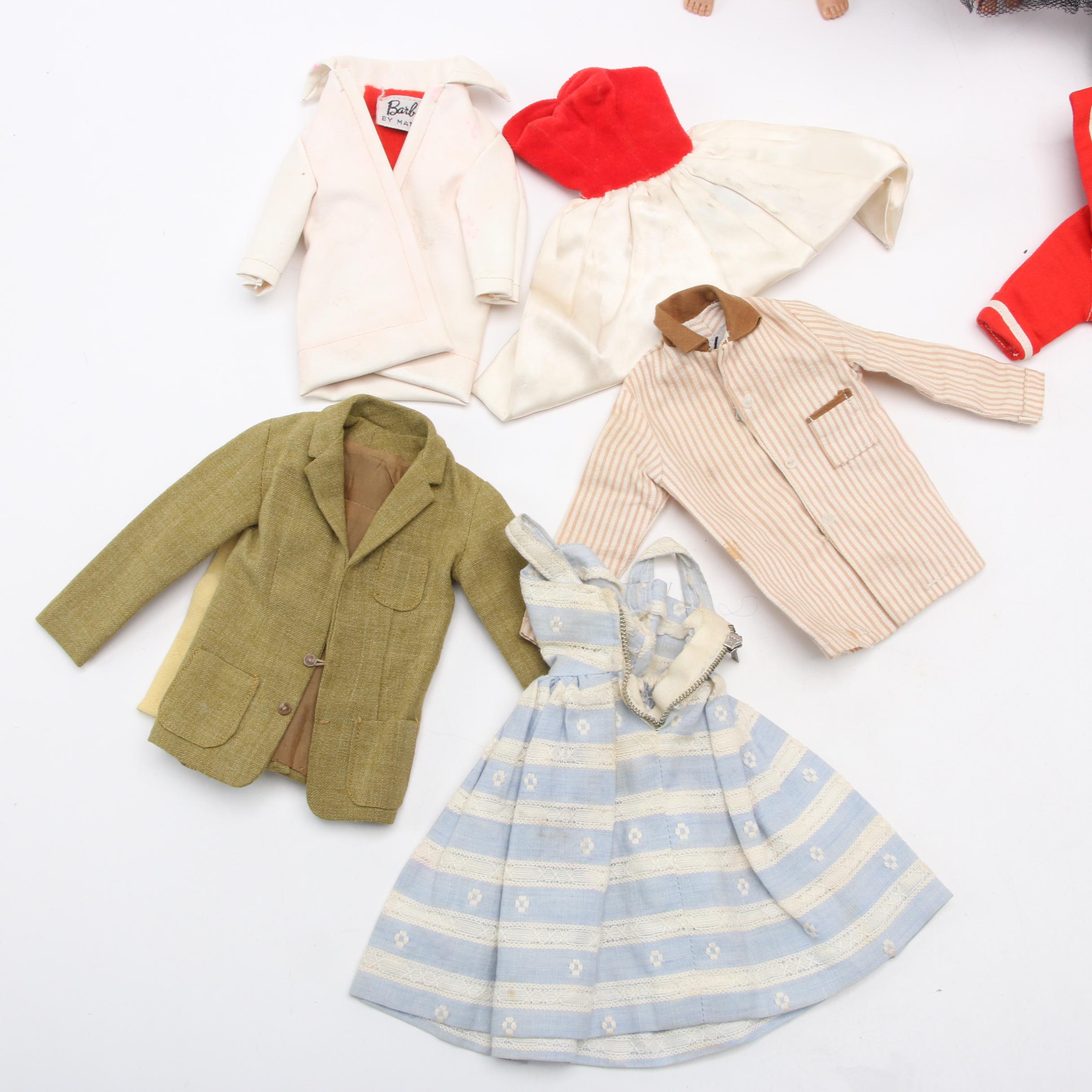 1958 Mattel Barbie and 1960 Ken Dolls with Clothing and Accessories