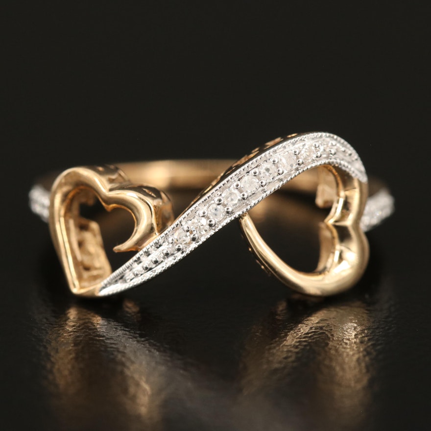 10K 0.08 CTW Diamond Infinity Heart Band