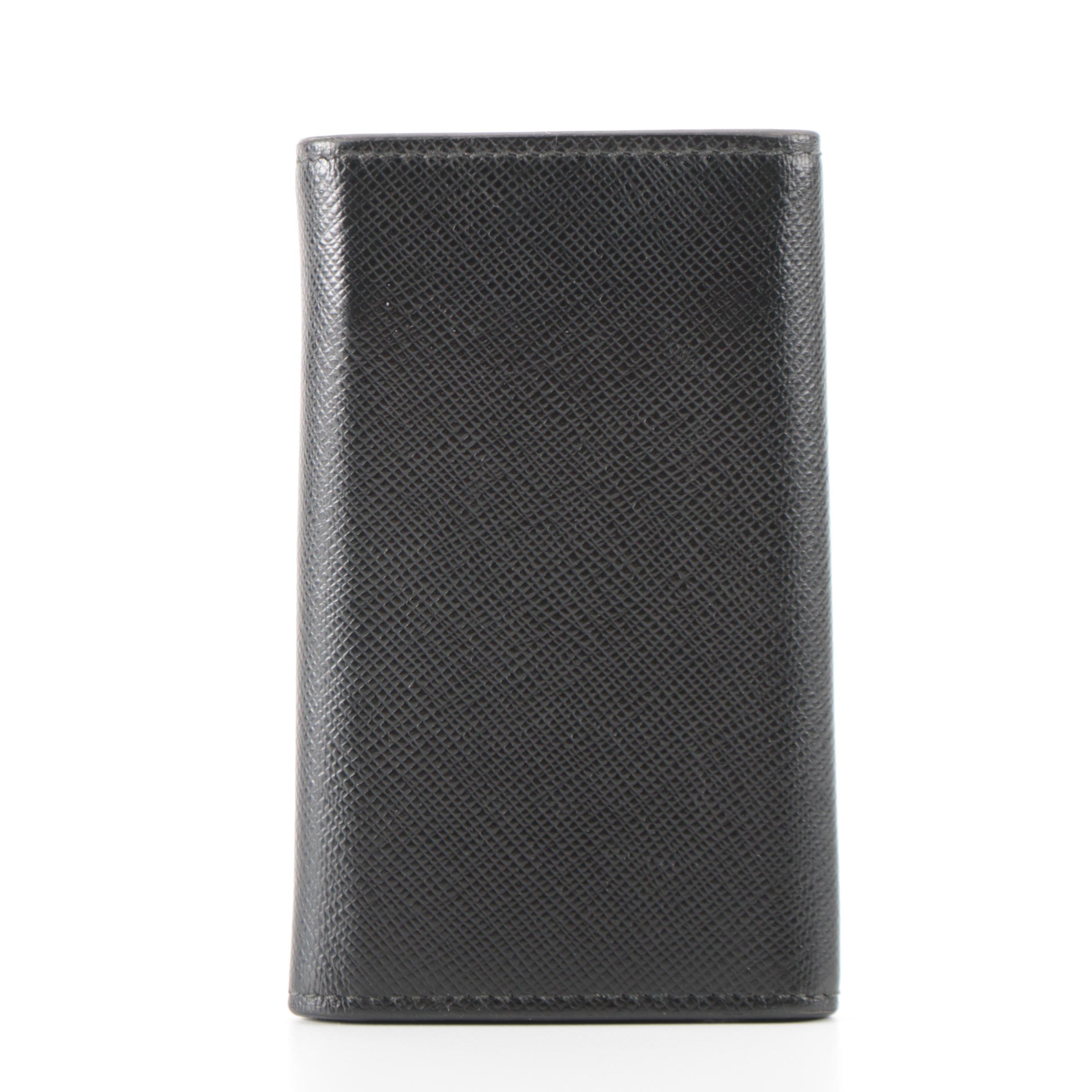 Prada Six-Key Holder in Black Saffiano Leather