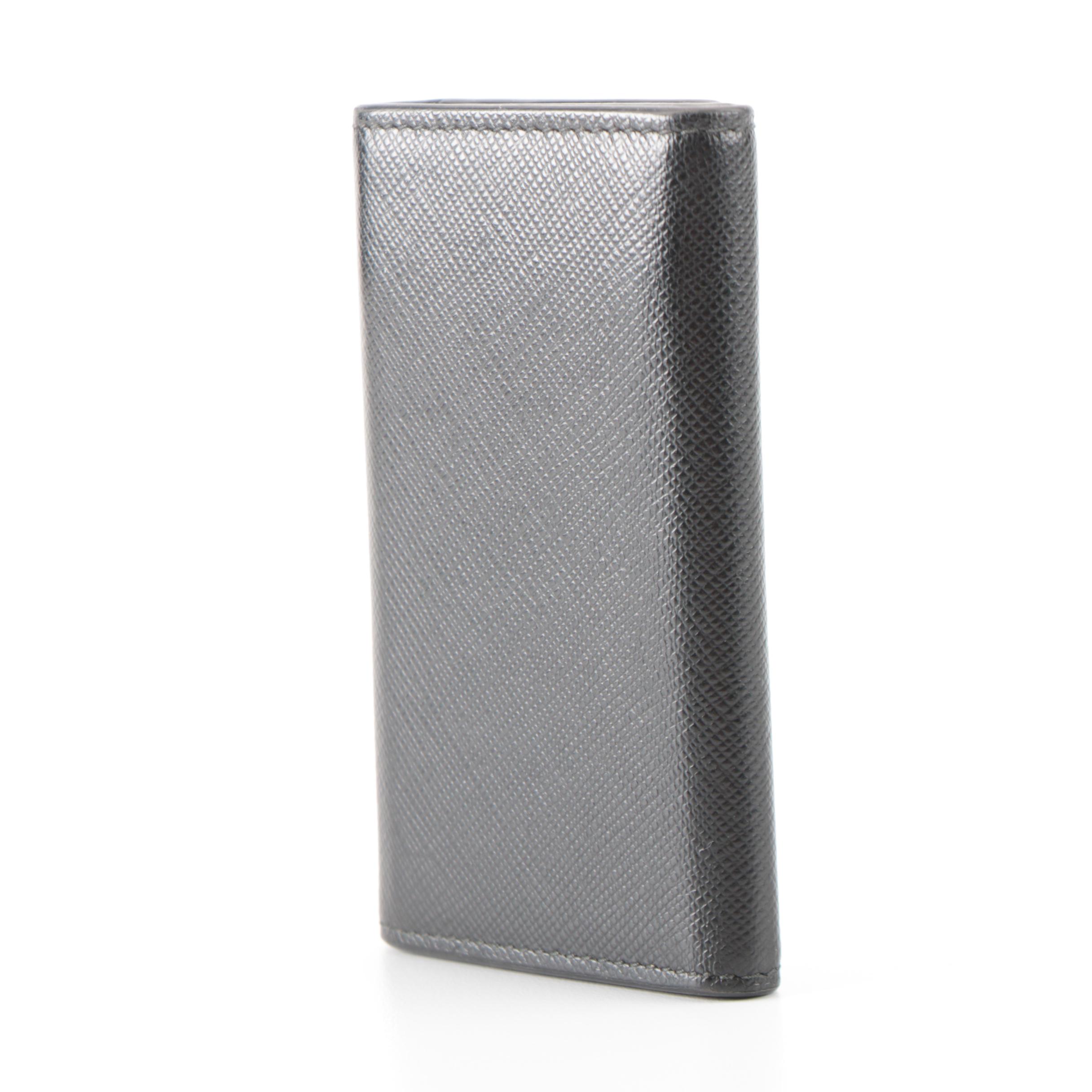 Prada Six-Key Holder in Black Saffiano Leather