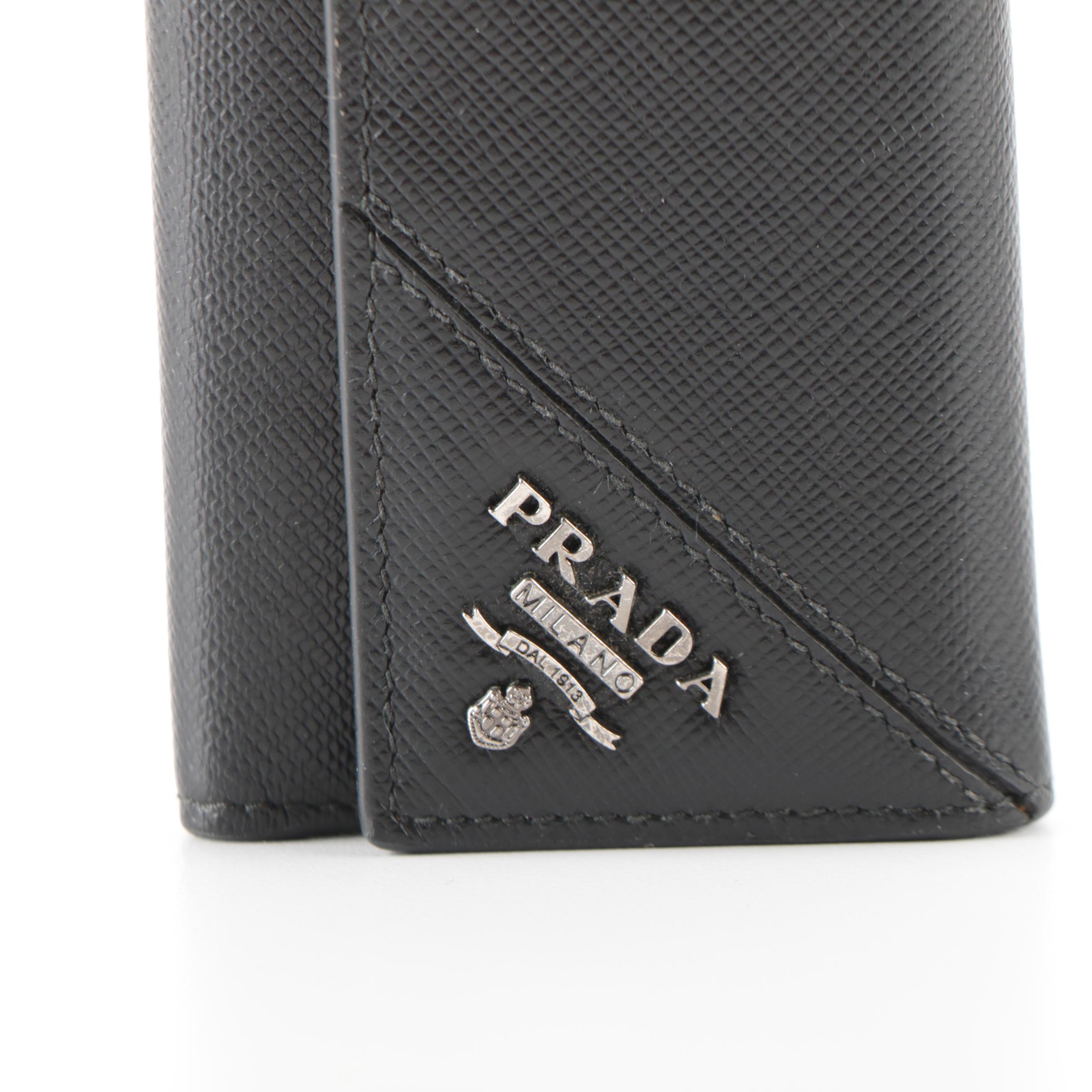 Prada Six-Key Holder in Black Saffiano Leather