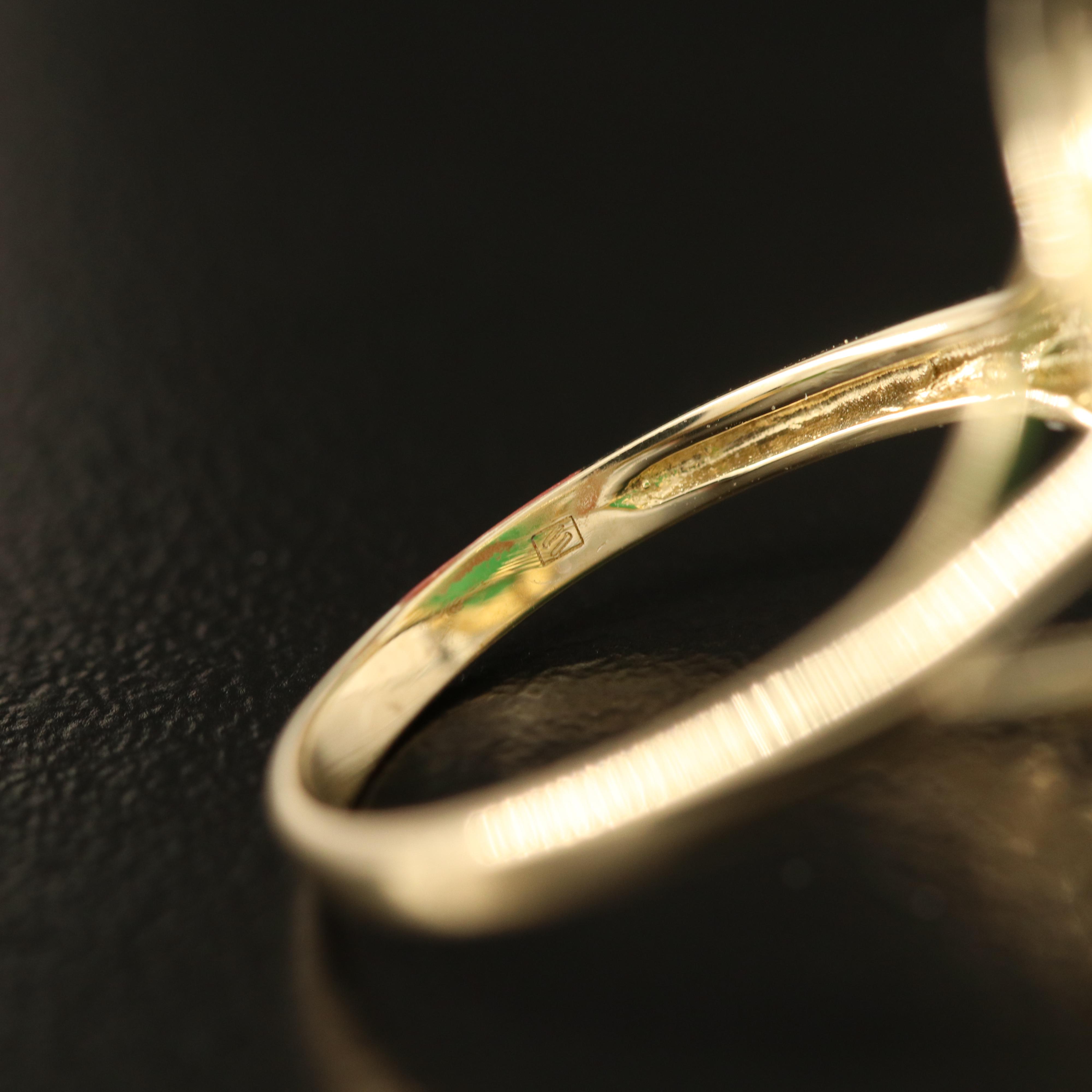 14K Jadeite Cabochon Ring