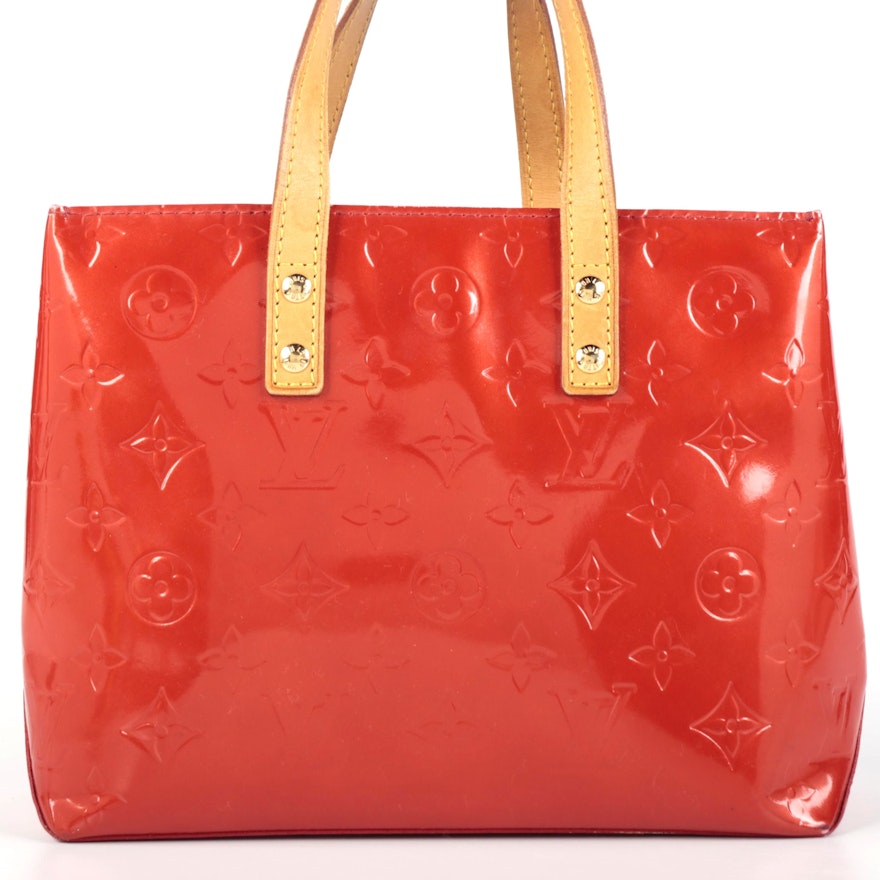 Louis Vuitton Reade PM Tote in Red Monogram Vernis and Vachetta Leather