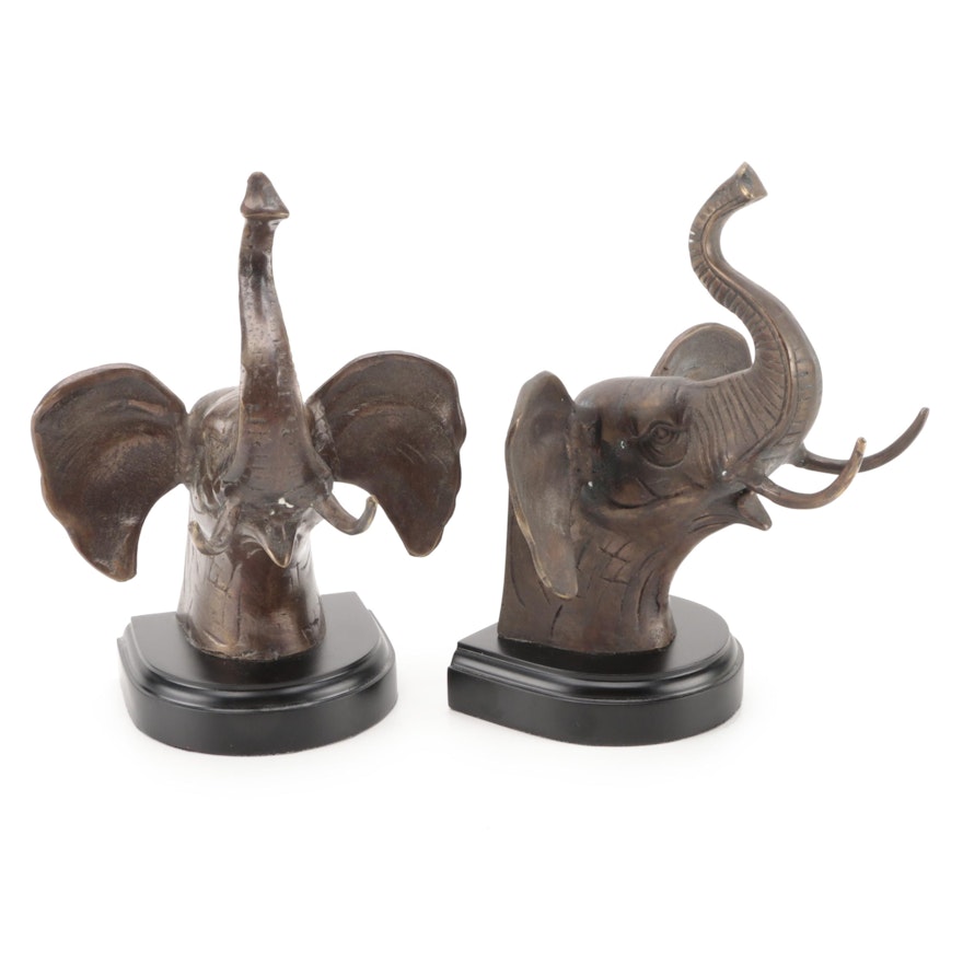 Andrea by Sadek Bronze Elephant Bookends