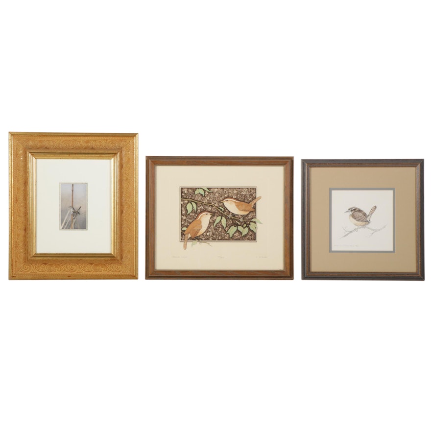 Wren Prints and Watercolor Painting Featuring Lucius DuBose and Susan Barr
