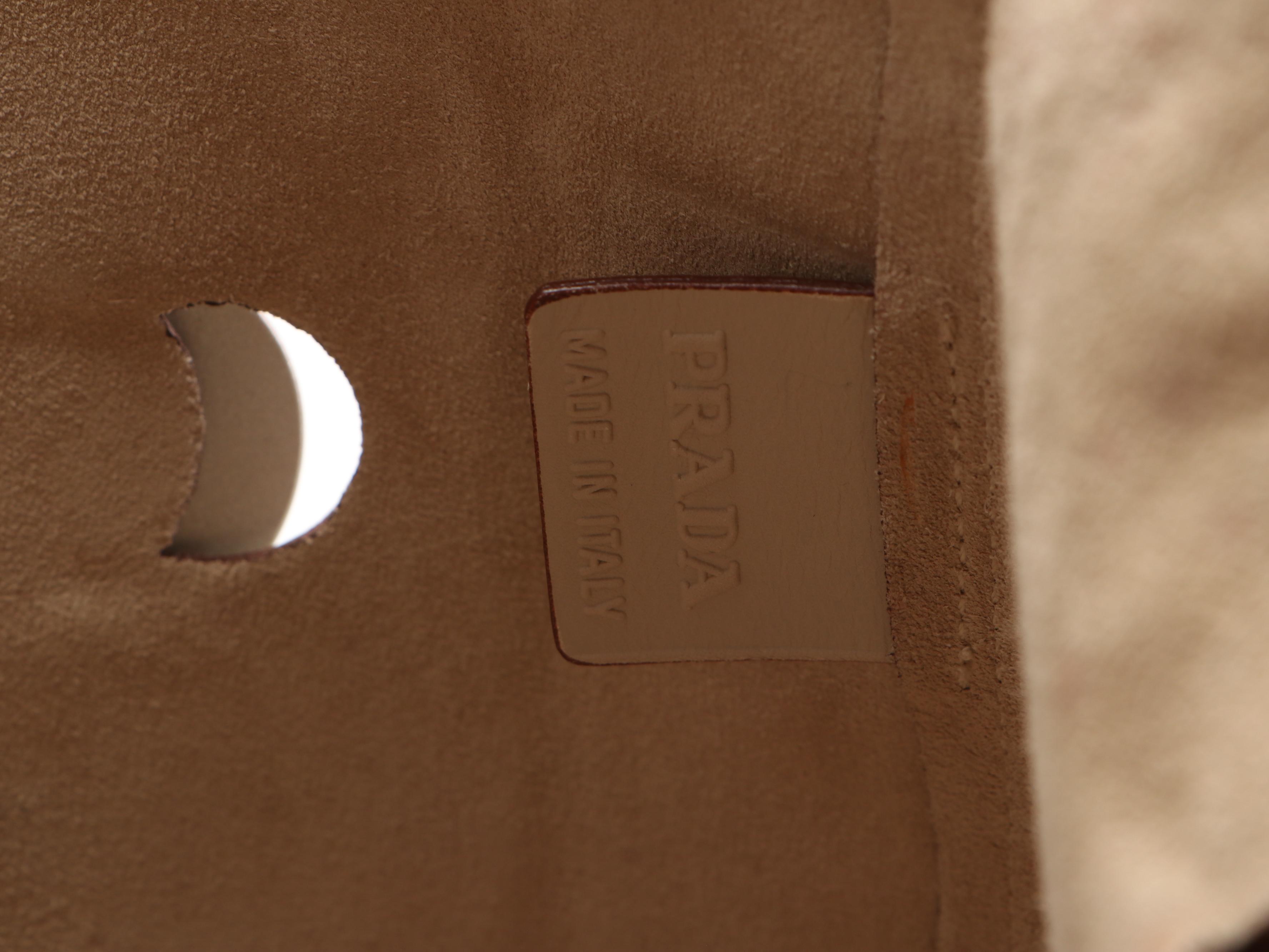 Prada Tote in Leather with Metal Circle Accents