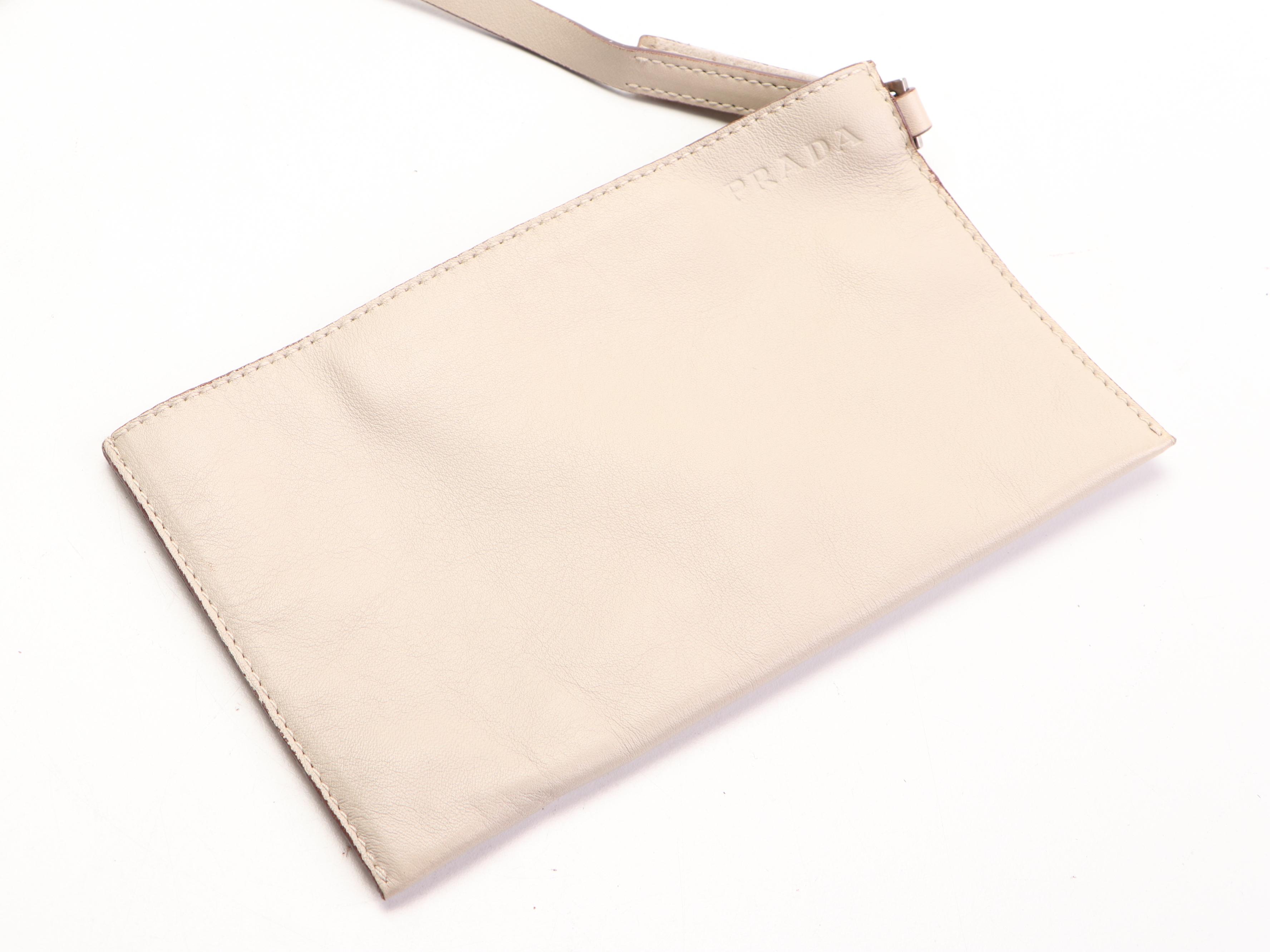 Prada Tote in Leather with Metal Circle Accents