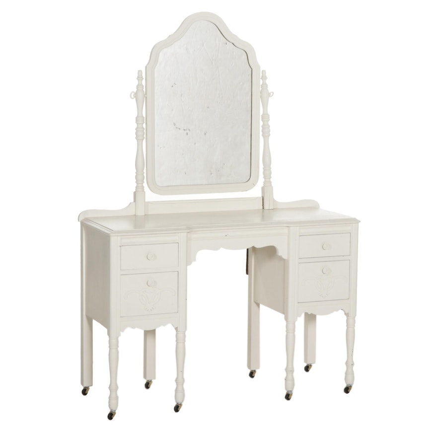 White Painted Vanity Desk