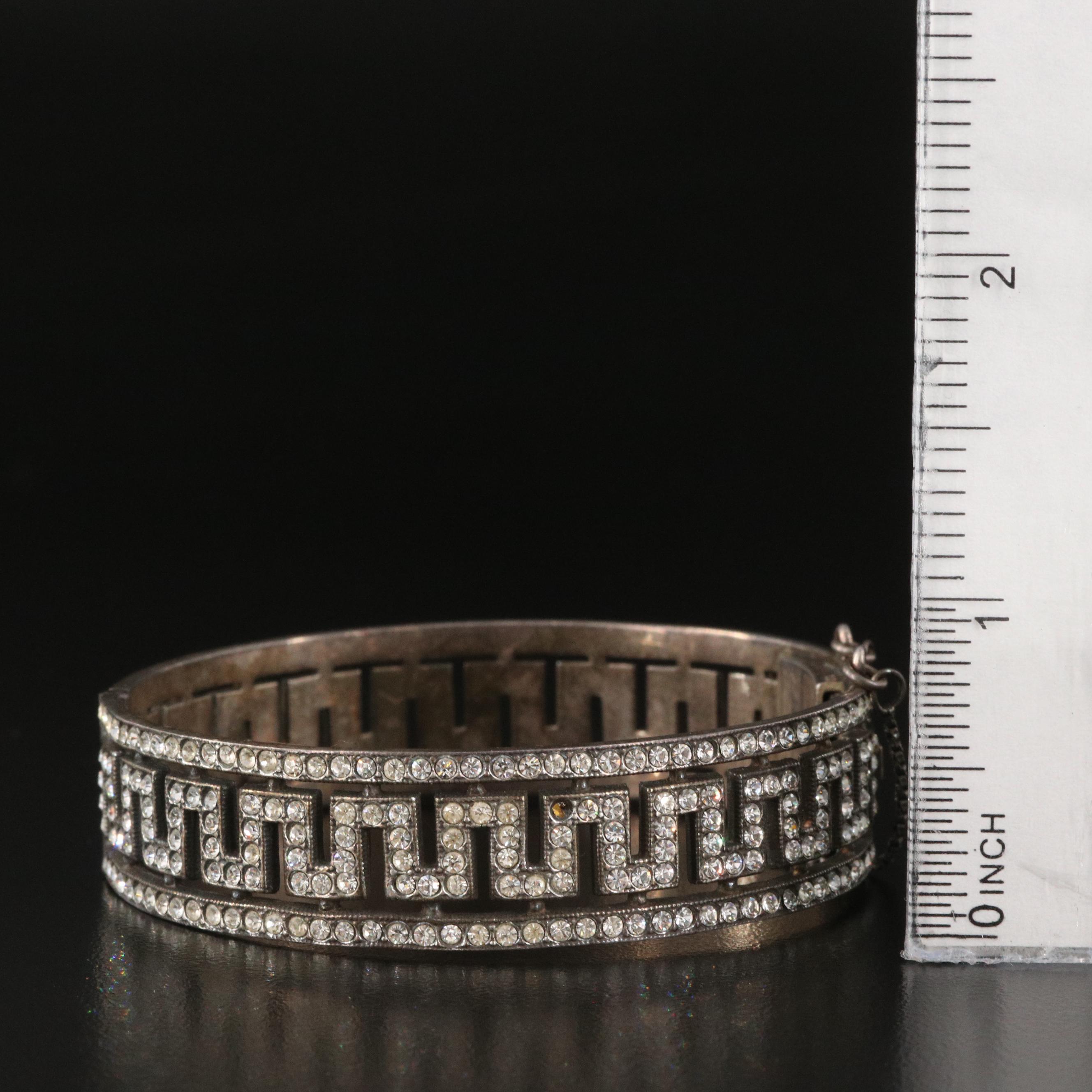 Vintage Sterling Glass Openwork Bracelet