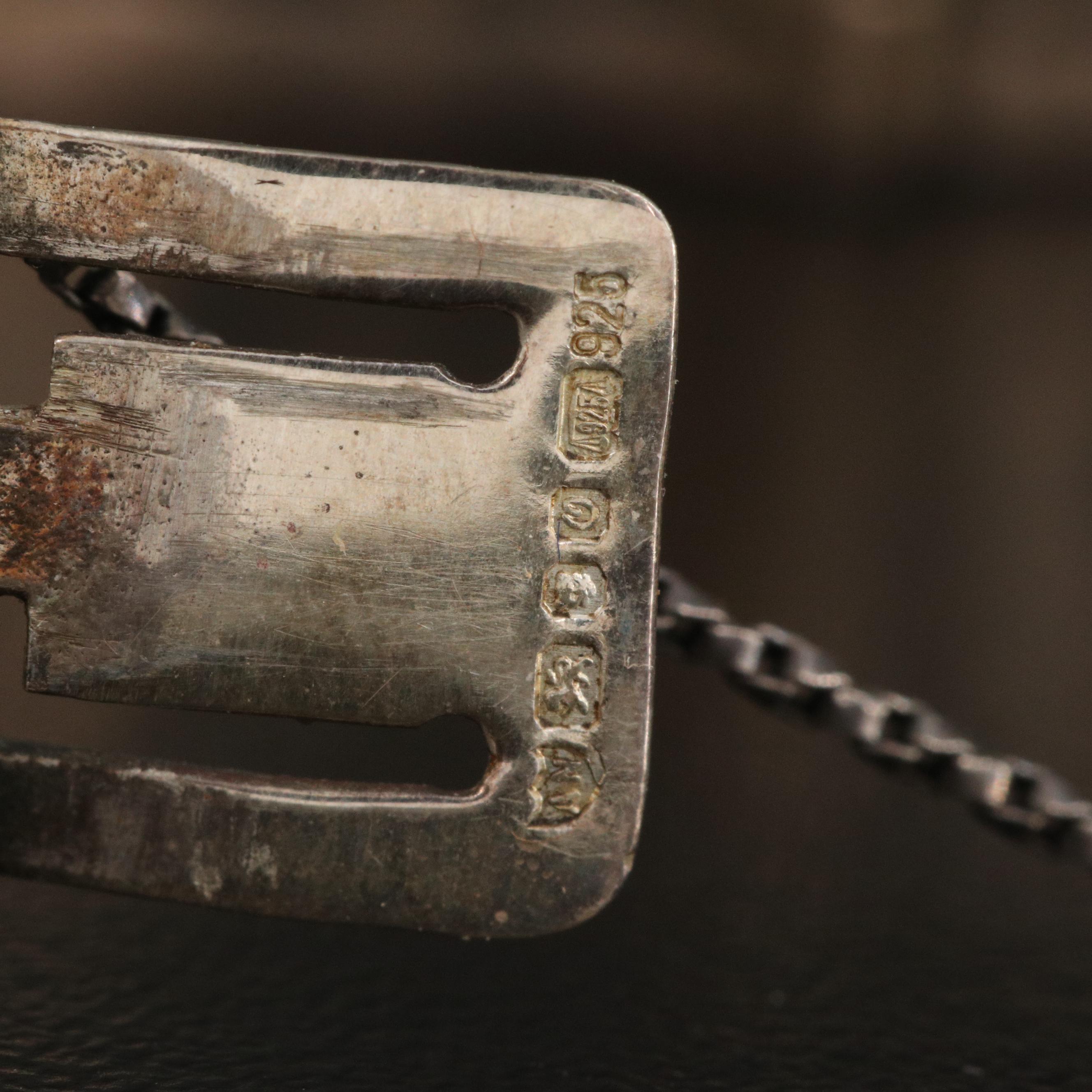 Vintage Sterling Glass Openwork Bracelet