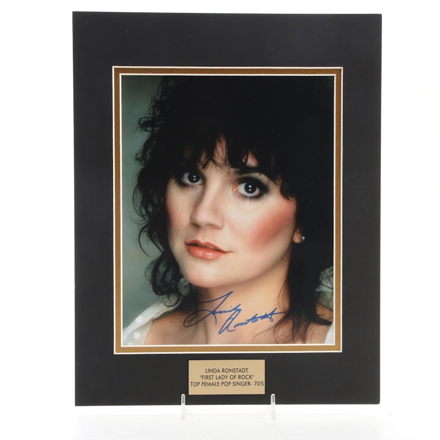Linda Ronstadt Signed "First Lady Of Rock and Top Female Pop Singer 1970s" Print