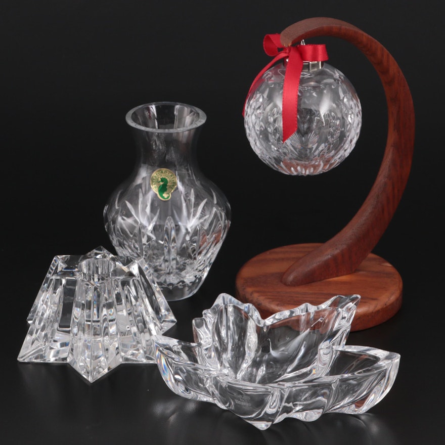 Waterford Crystal "Times Square" Ornament with Stand and Other Waterford Decor