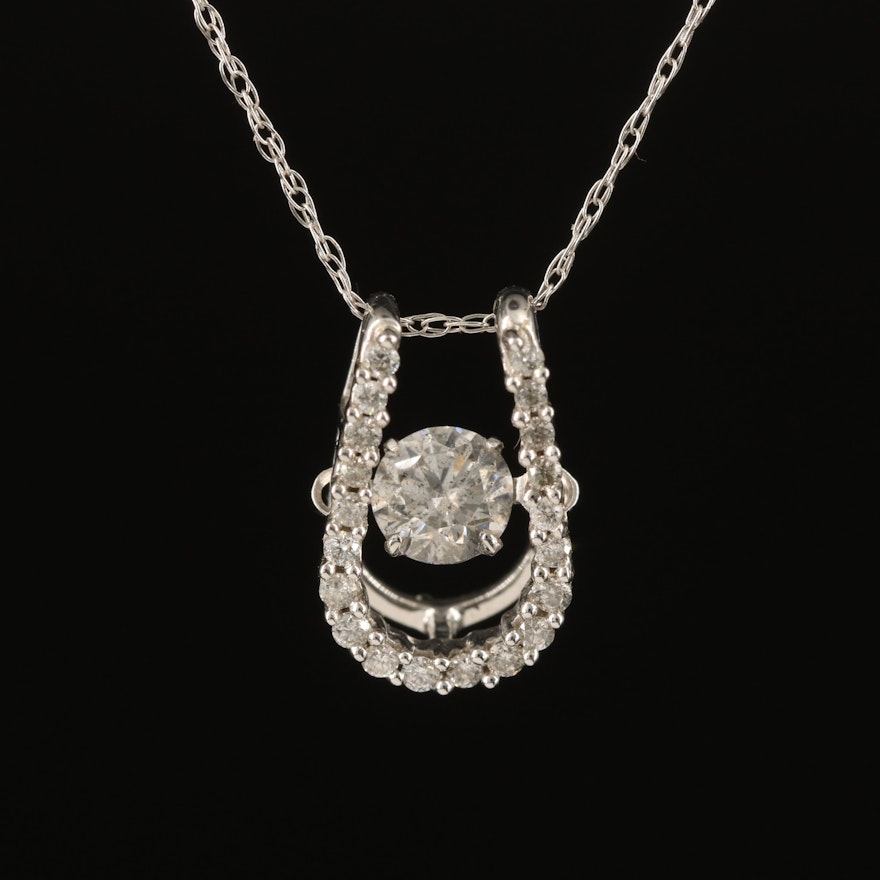 14K 0.34 CTW Diamond Floating Pendant Necklace