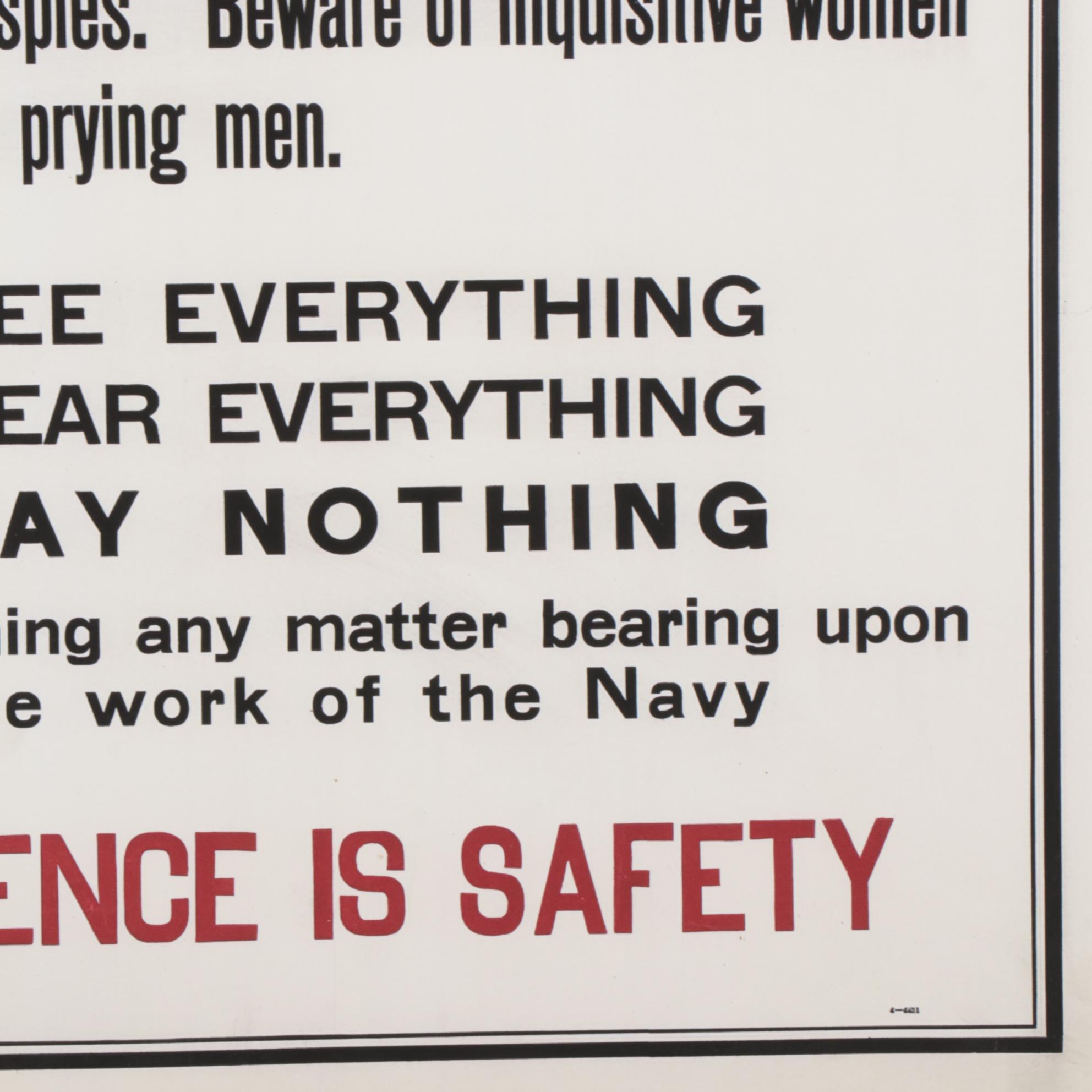 Giclée After Wartime Propaganda Poster "Beware of Female Spies," 21st Century