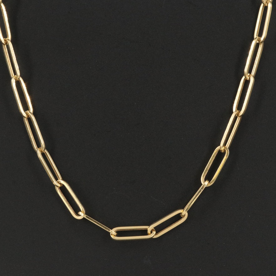 14K Paperclip Chain Necklace