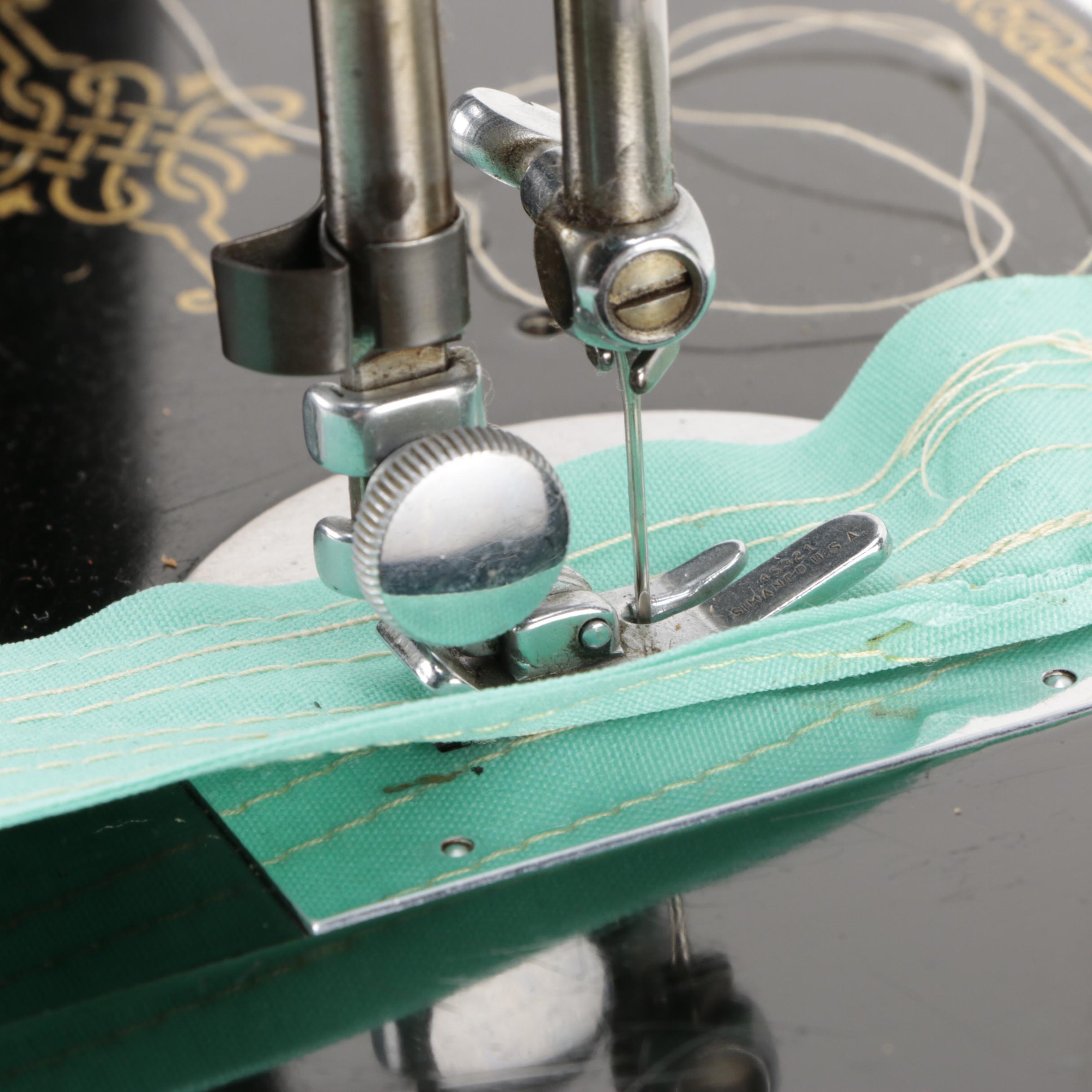 Singer 221 Featherweight Sewing Machine with Case, 1948