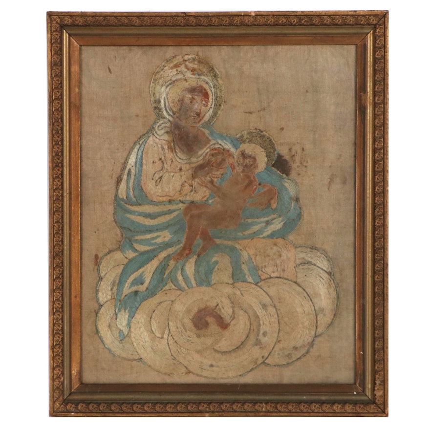 Madonna and Child Embroidery Panel