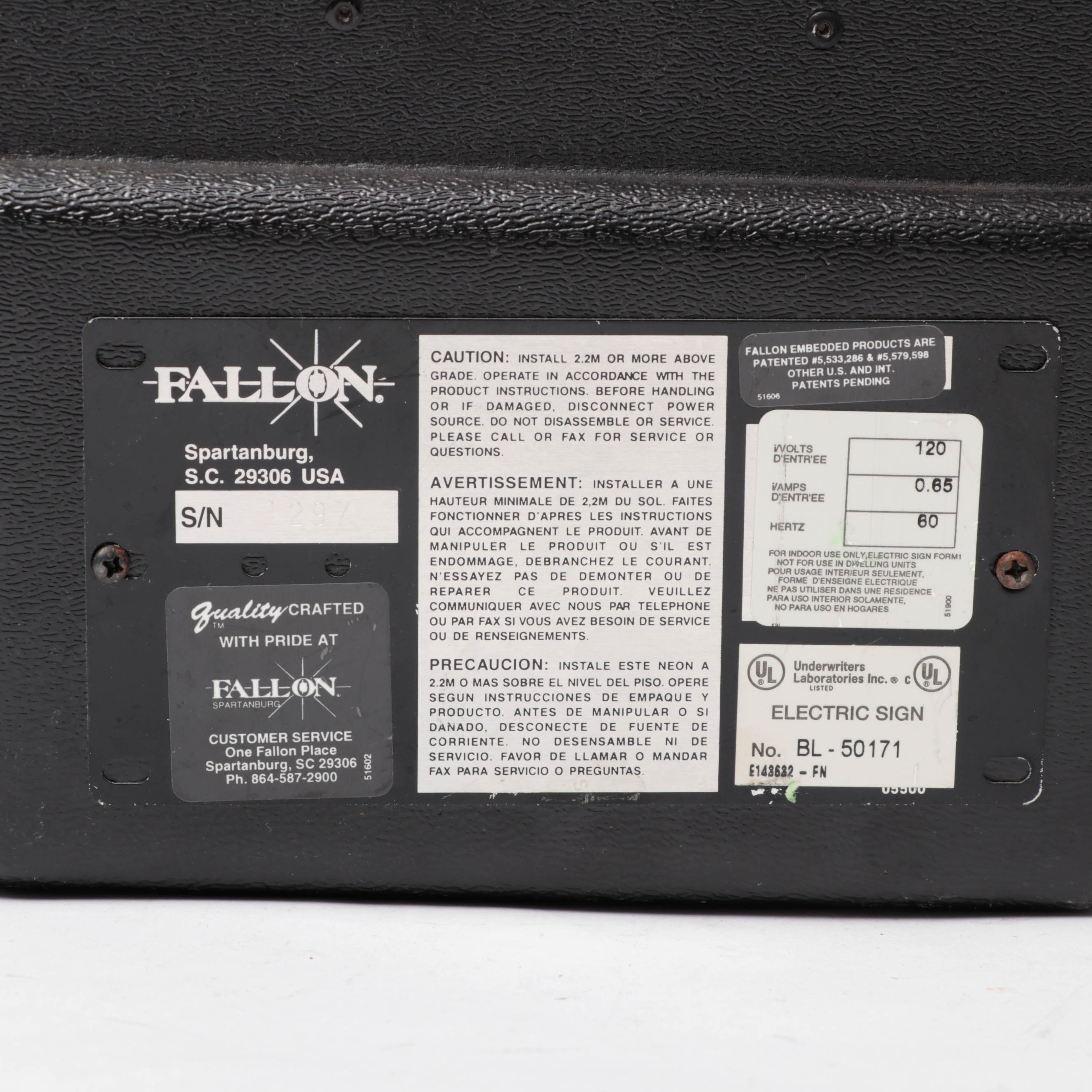 Fallon Neon Illuminated Pepsi Sign