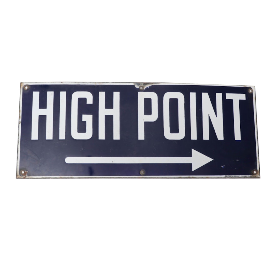 High Point Porcelain Enamel Sign