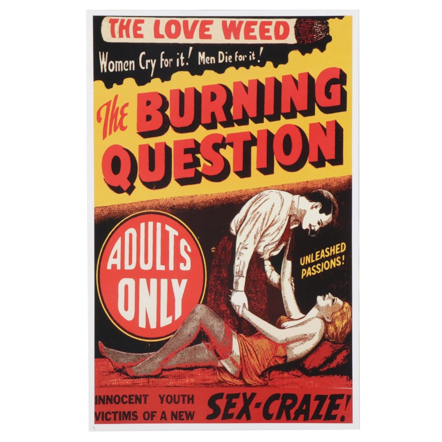 Giclée After Marijuana Propaganda Film Poster "The Burning Question"