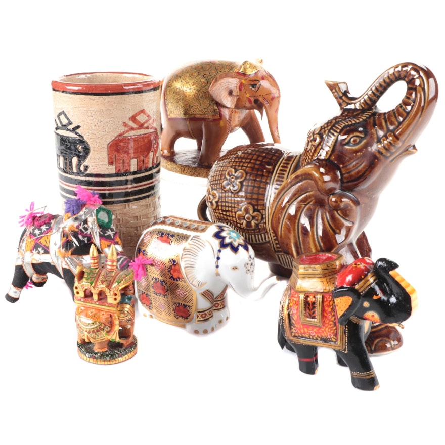 Royal Crown Derby and Other Elephant Figurines