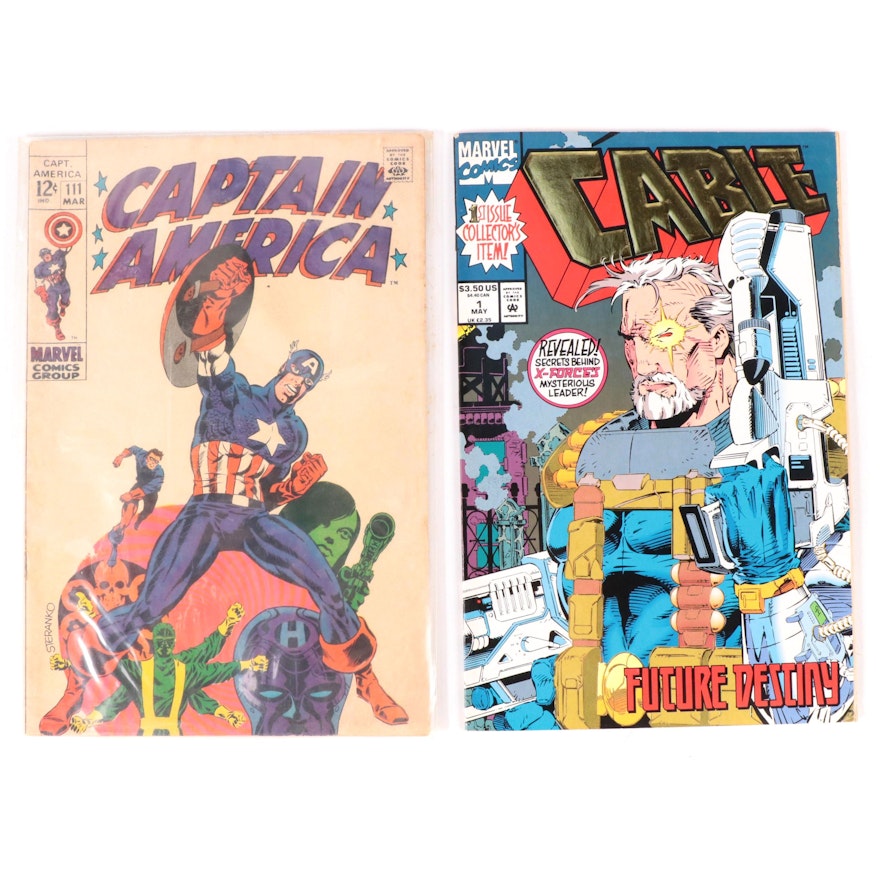 Bronze and Modern Age Marvel Comics Including "Captain America" and "Cable"
