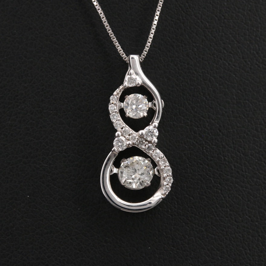 14K 0.68 CTW Diamond Infinity En Tremblant Pendant Necklace