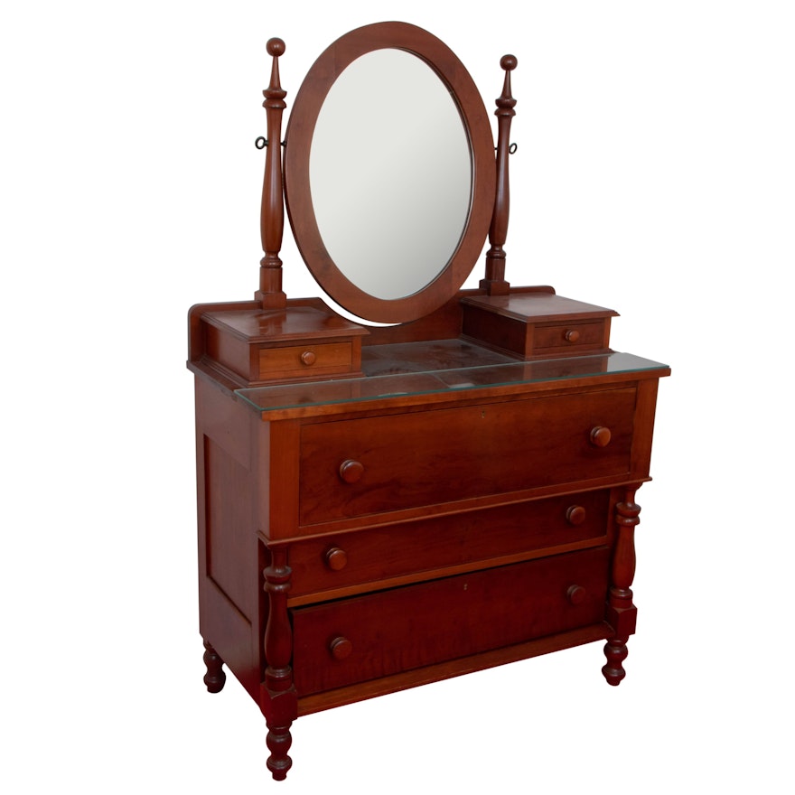 Late Federal Style Cherry Dresser with Glove Boxes