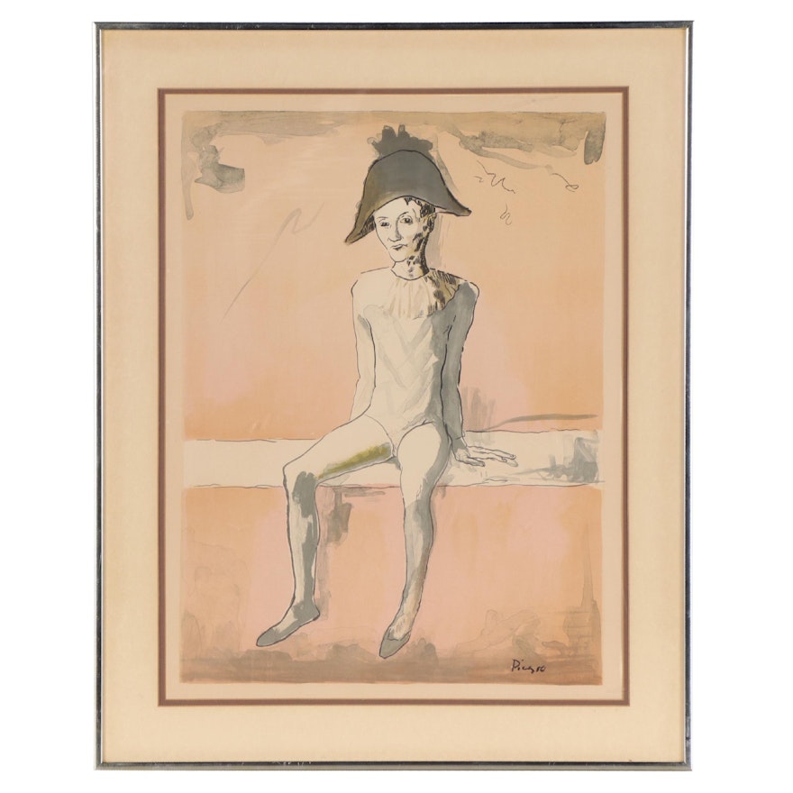 Lithograph After Pablo Picasso "Seated Harlequin"