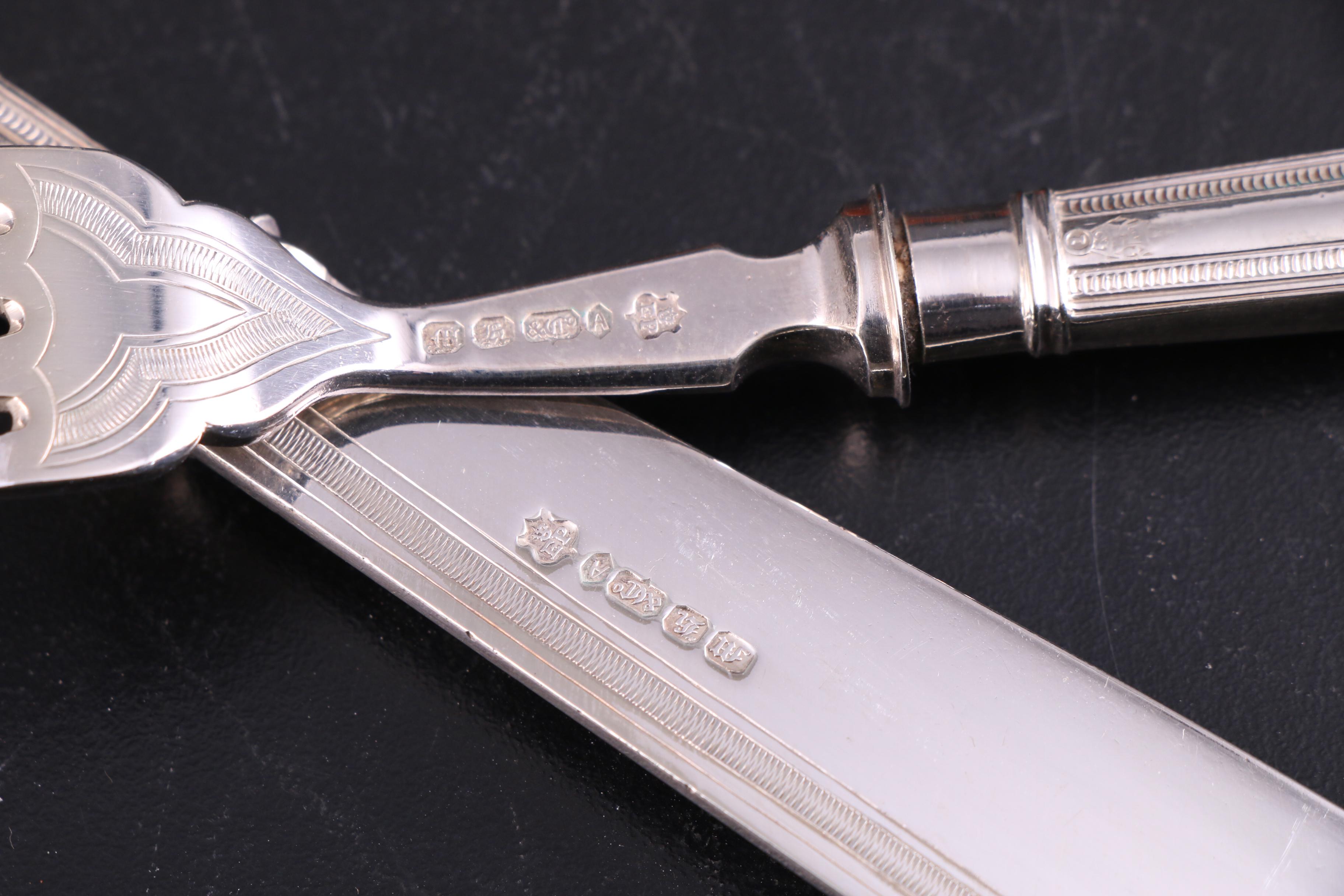 Martin Hall & Co. English Silver Plate Fish Flatware Set, Early 20th Century