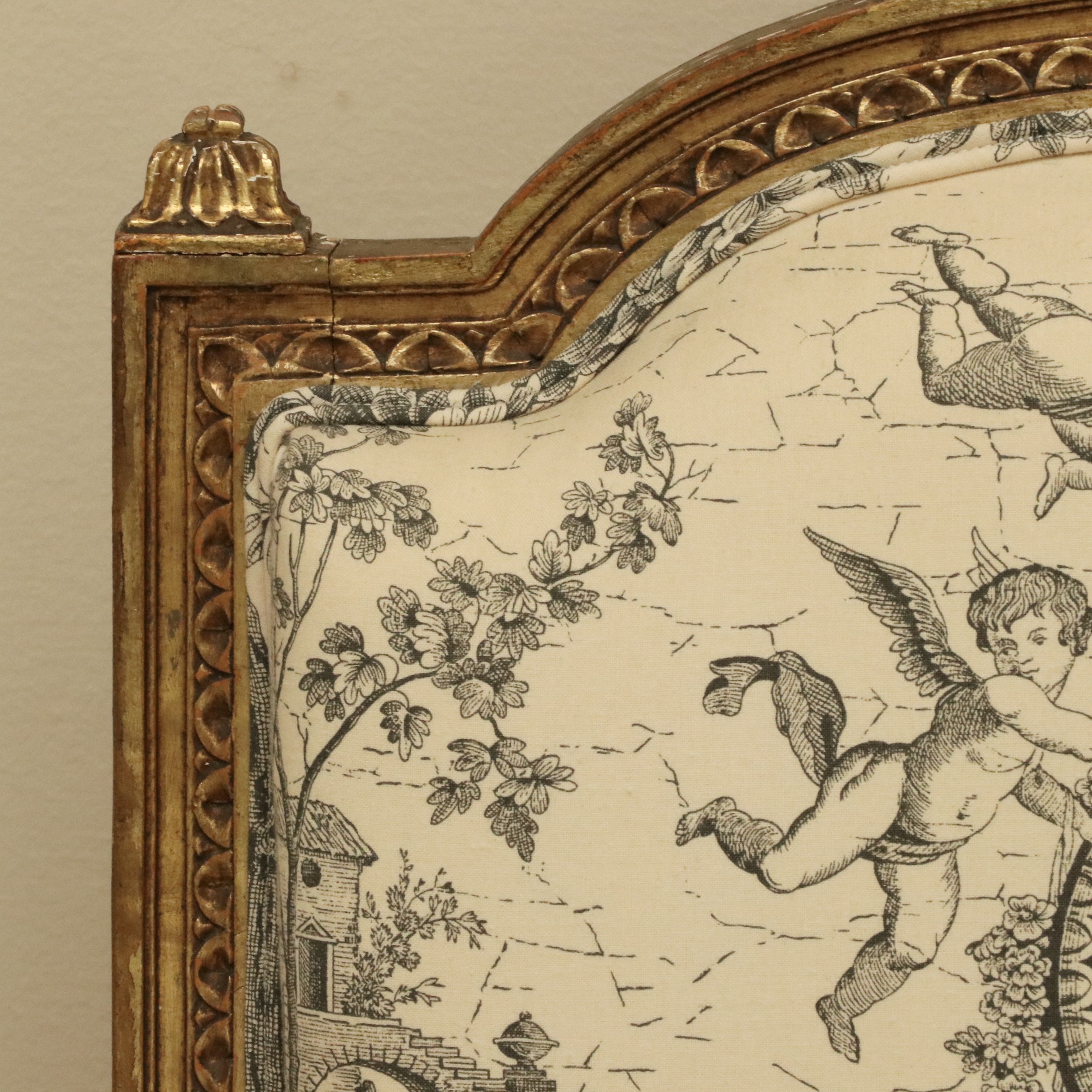 Louis XVI Style Giltwood and Toile Fabric Dining Chairs, Late 19th/Early 20th C.