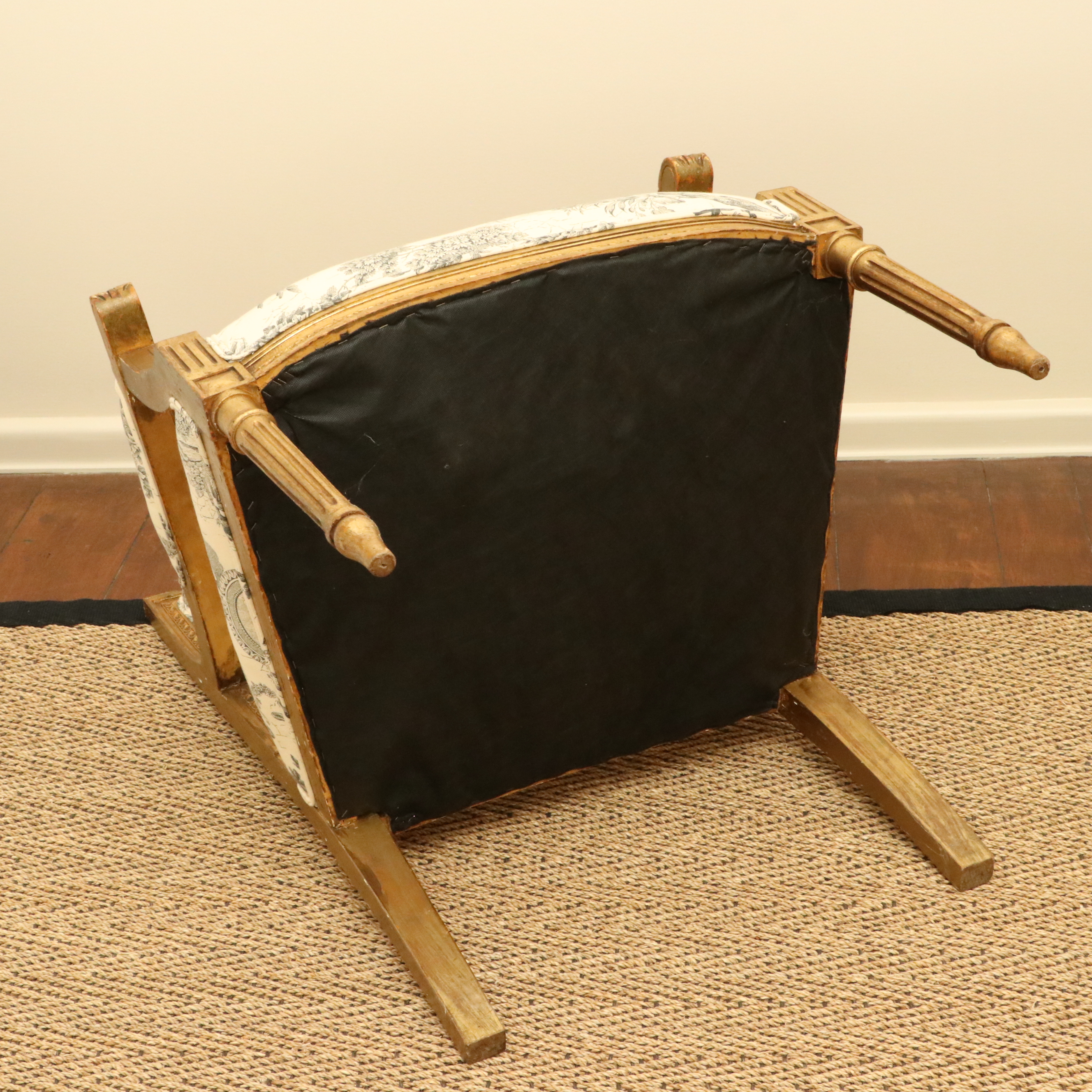 Louis XVI Style Giltwood and Toile Fabric Dining Chairs, Late 19th/Early 20th C.