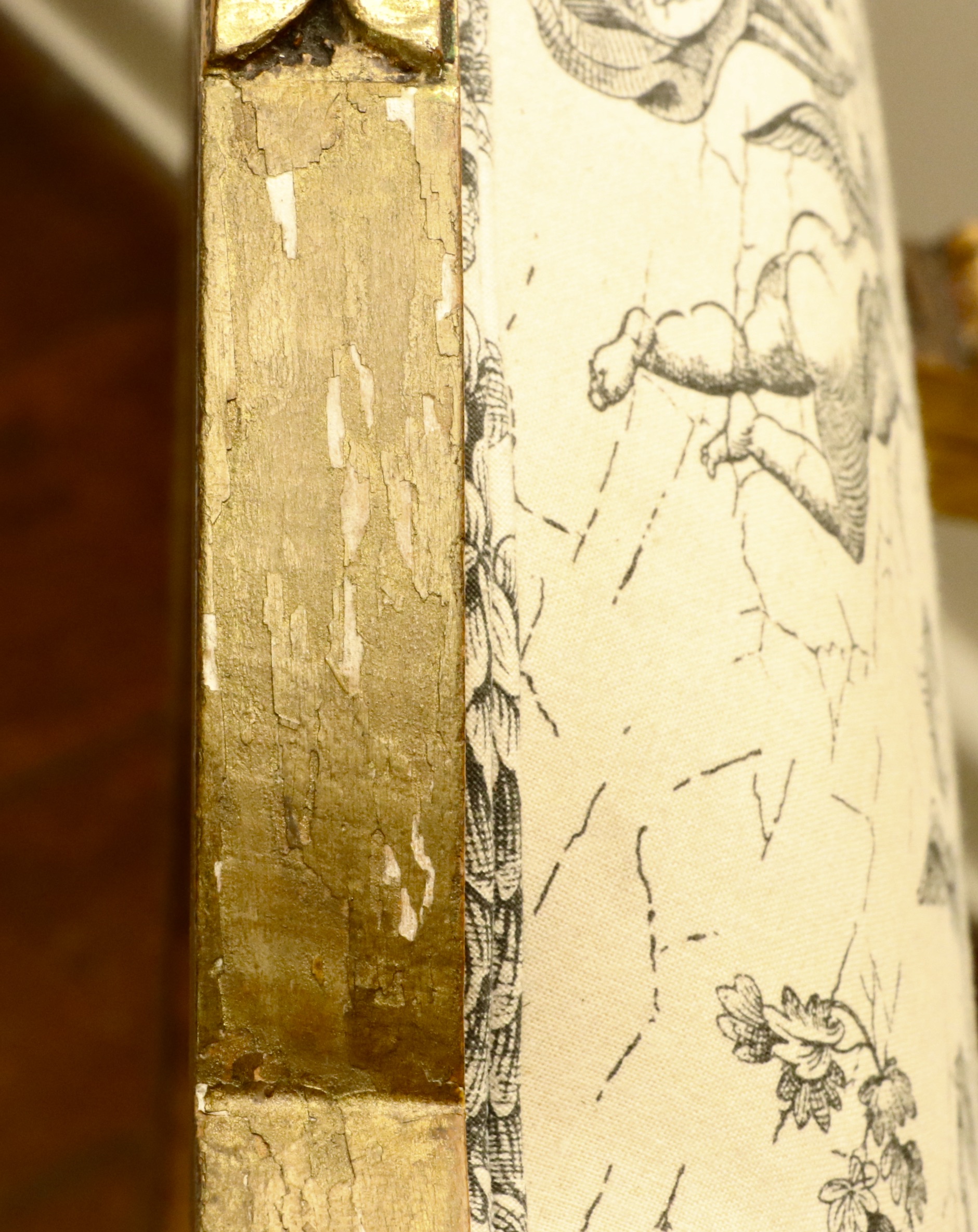 Louis XVI Style Giltwood and Toile Fabric Dining Chairs, Late 19th/Early 20th C.