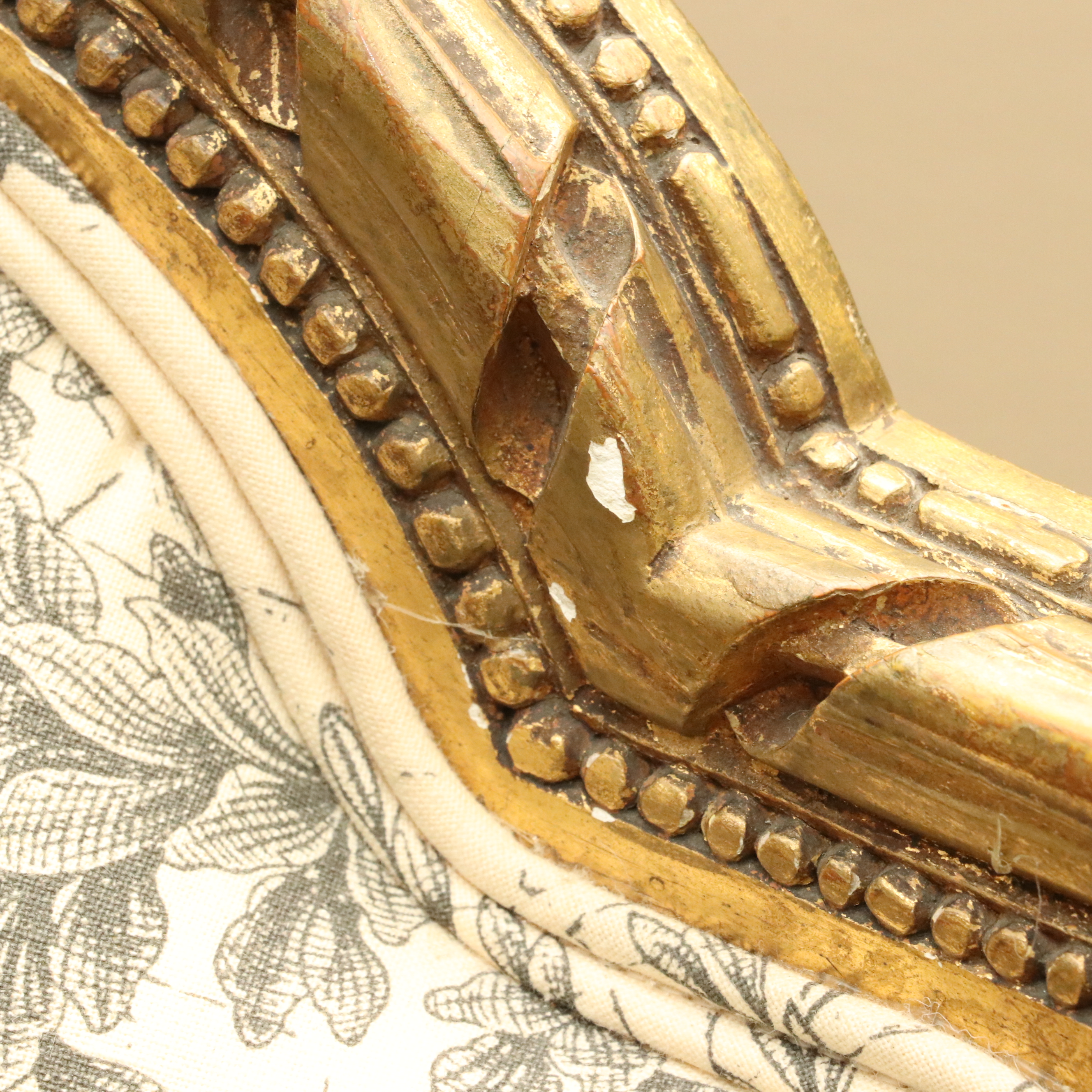 Louis XVI Style Giltwood and Toile Fabric Dining Chairs, Late 19th/Early 20th C.