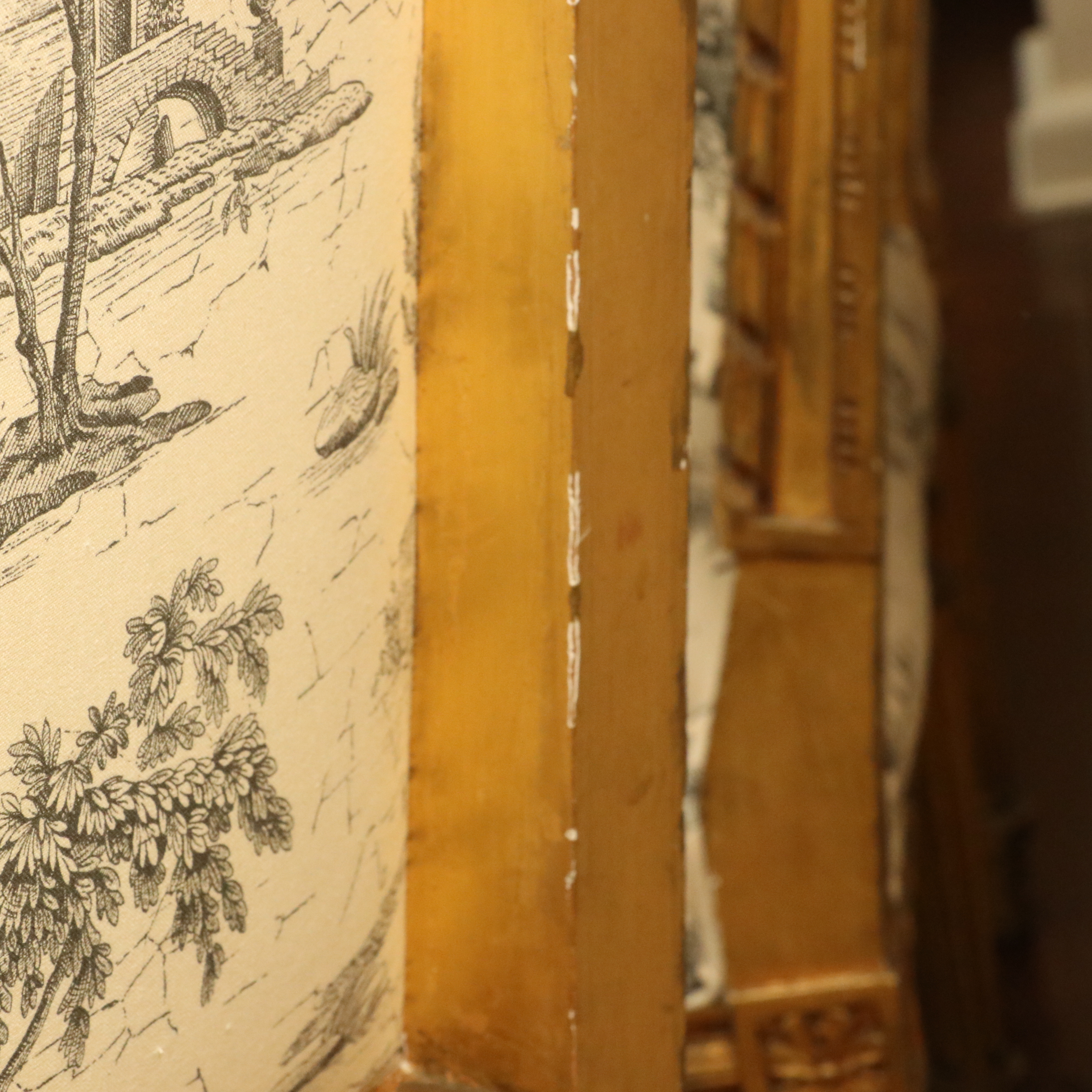 Louis XVI Style Giltwood and Toile Fabric Dining Chairs, Late 19th/Early 20th C.