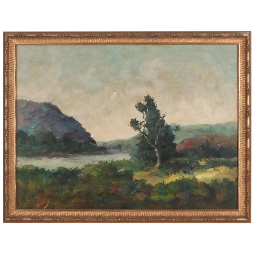 Landscape Oil Painting, Mid-Late 20th Century