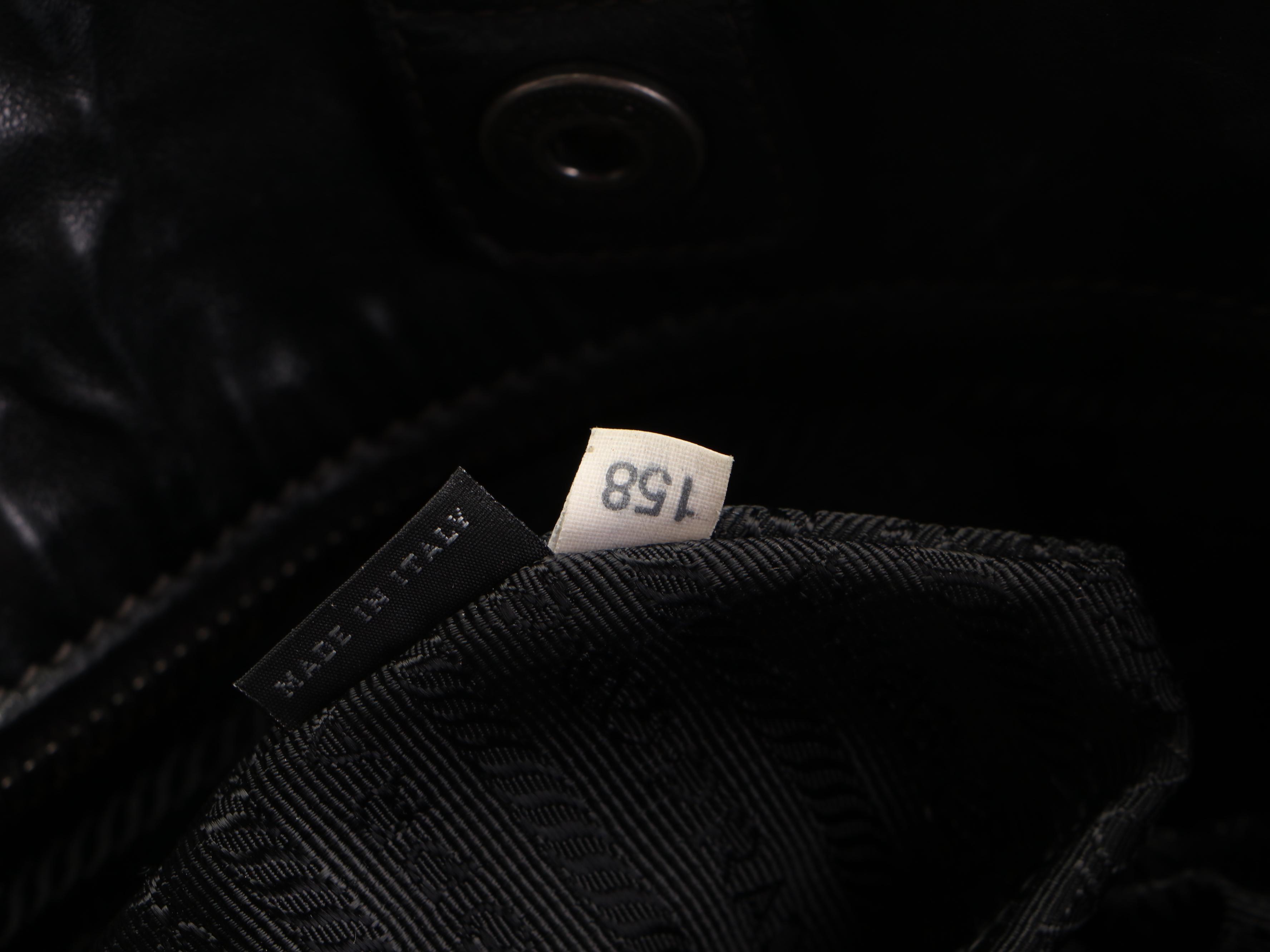 Prada Two-Way Shopping Tote in Black Nappa Antique Leather