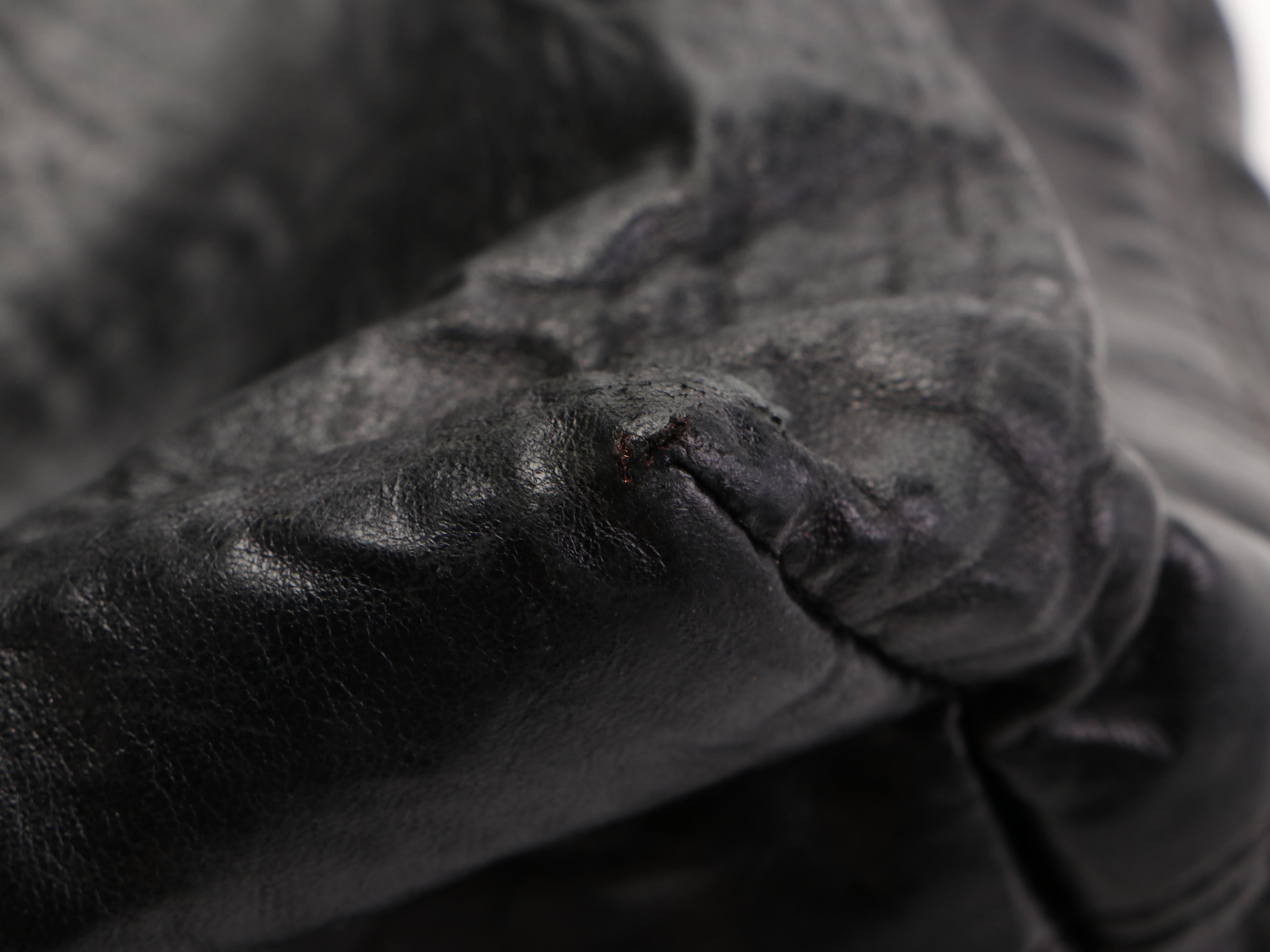 Prada Two-Way Shopping Tote in Black Nappa Antique Leather