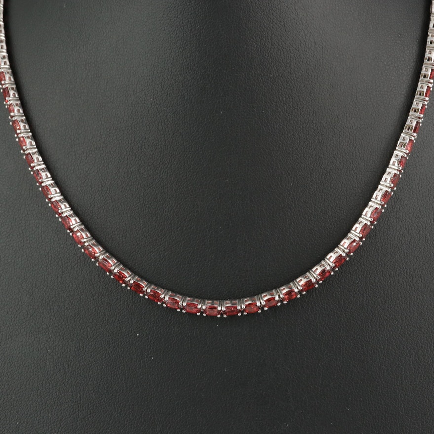 Sterling Silver Garnet Riviére Necklace