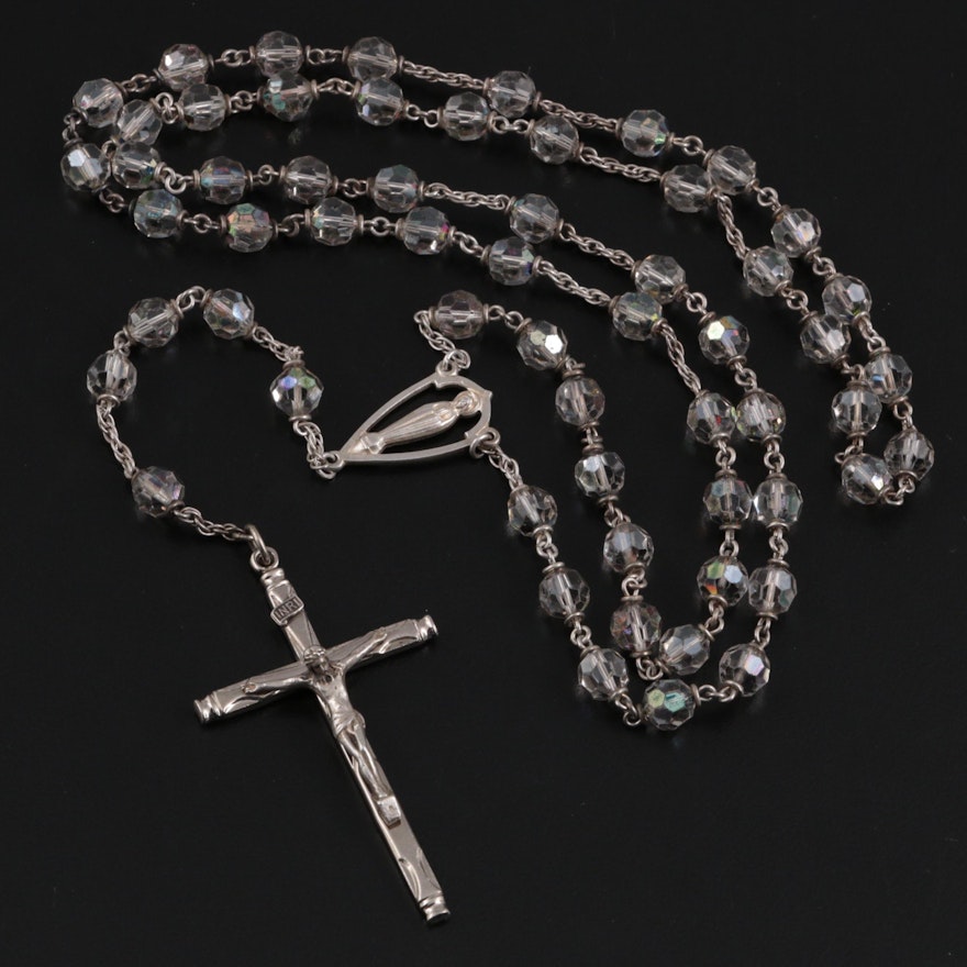 HMH Sterling Silver and Beaded Rosary