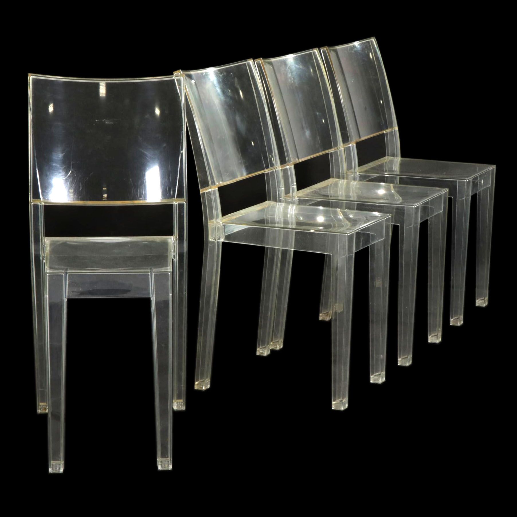 Four Contemporary Starck for Kartell "La Marie" Transparent Side Chairs