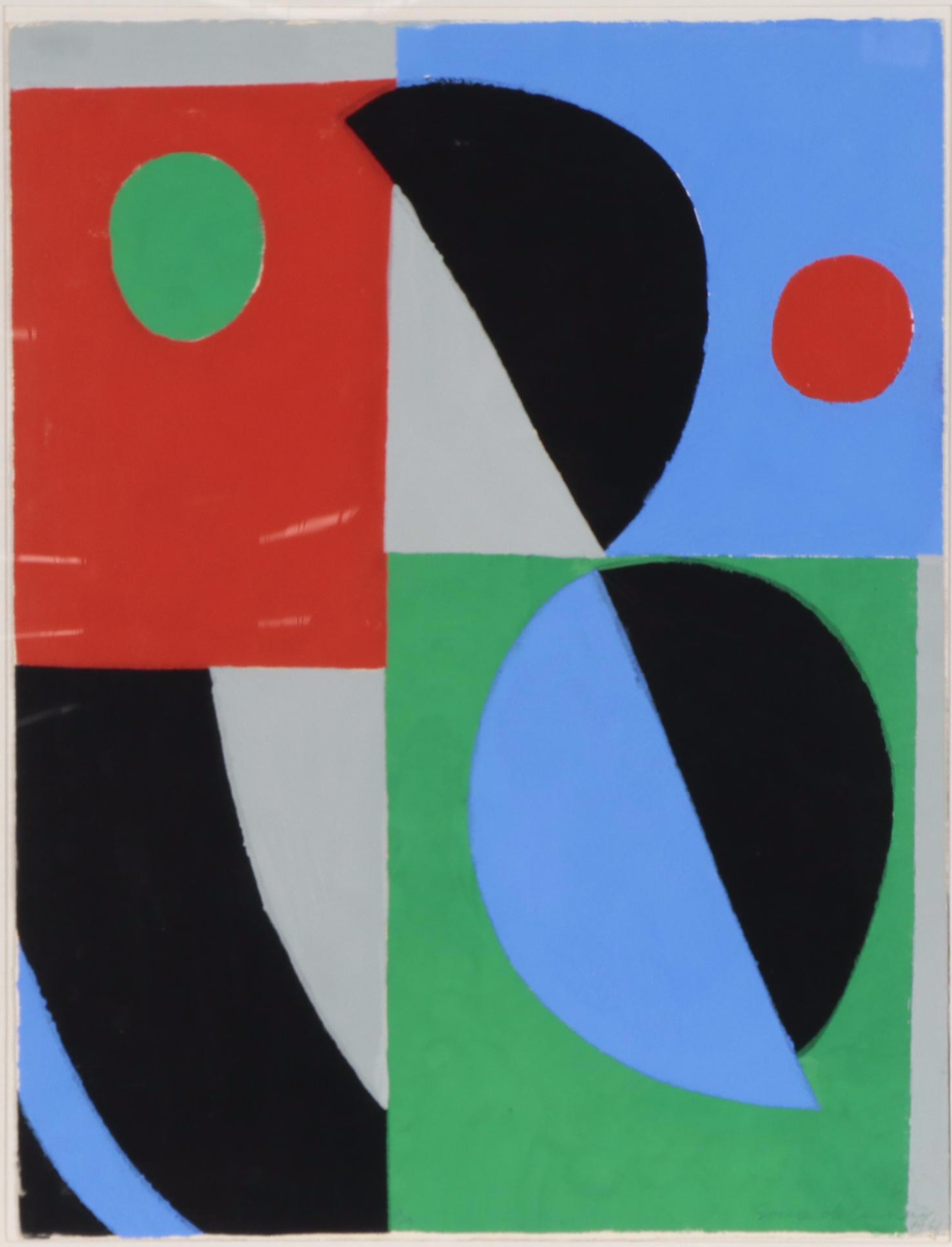 Sonia Delaunay Gouache Pochoir "Poésie de Mots, Poésie de Couleurs," 1961