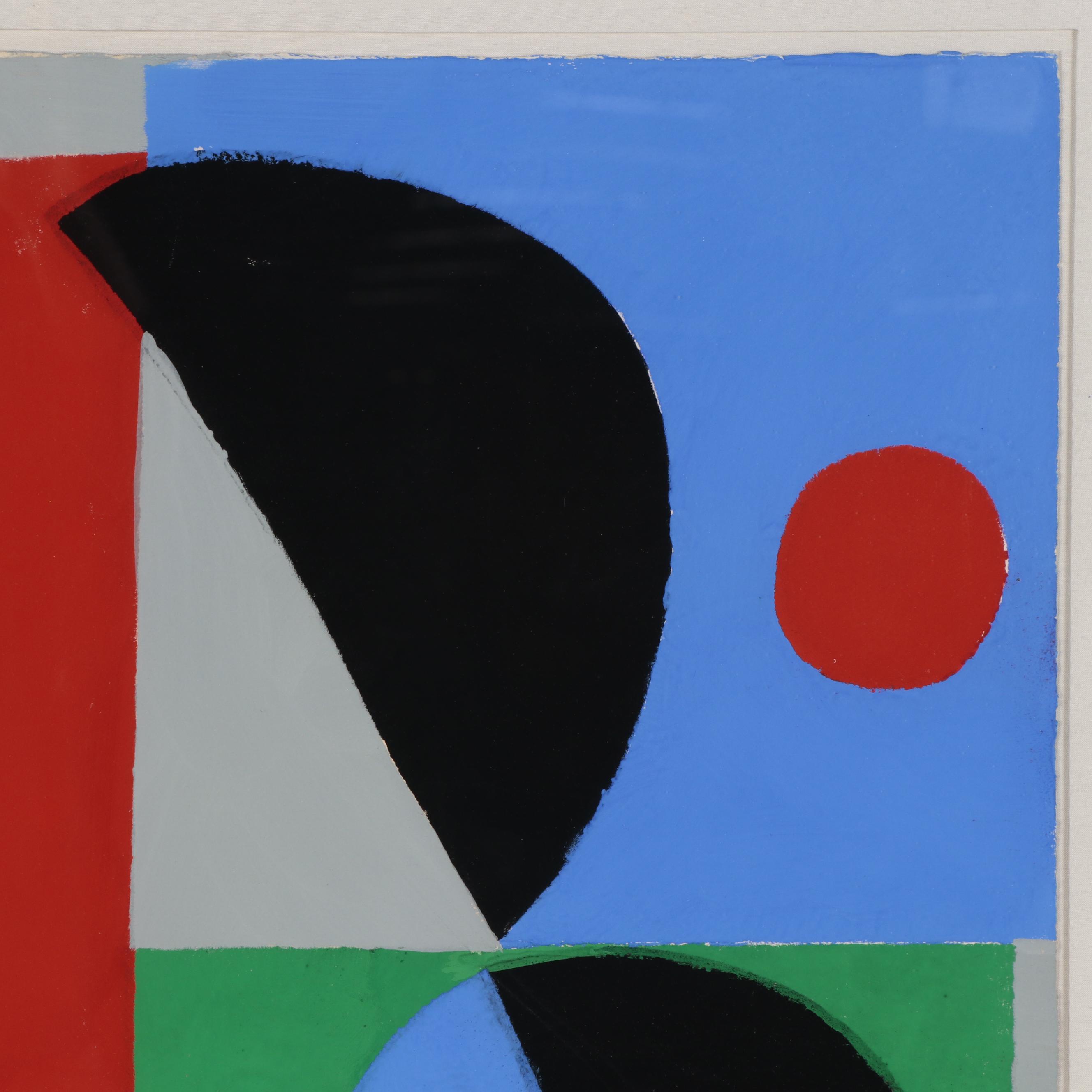 Sonia Delaunay Gouache Pochoir "Poésie de Mots, Poésie de Couleurs," 1961
