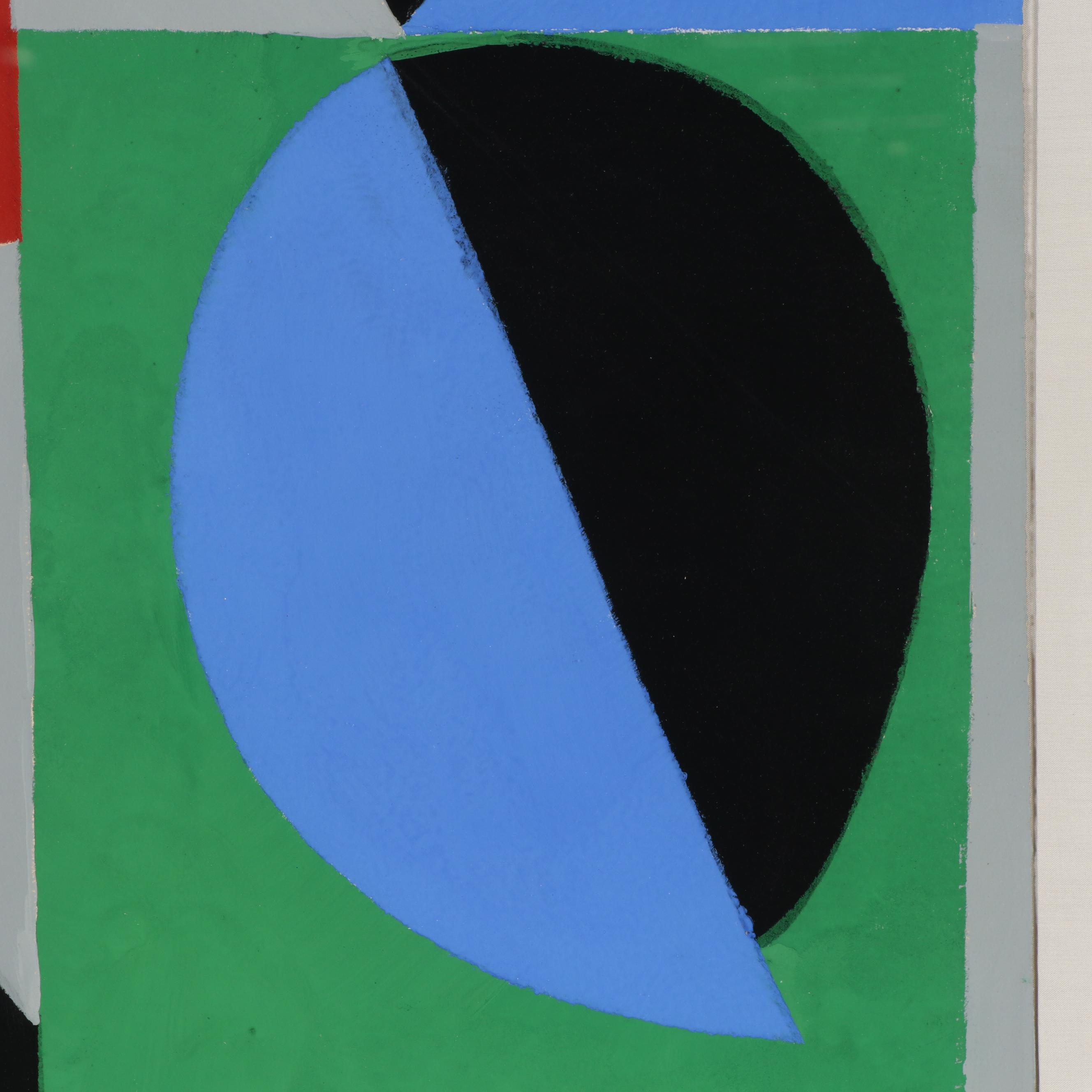 Sonia Delaunay Gouache Pochoir "Poésie de Mots, Poésie de Couleurs," 1961