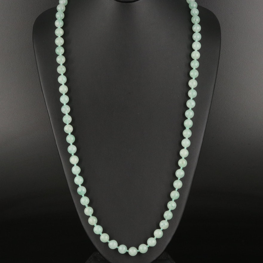 Aventurine Knotted Bead Endless Necklace